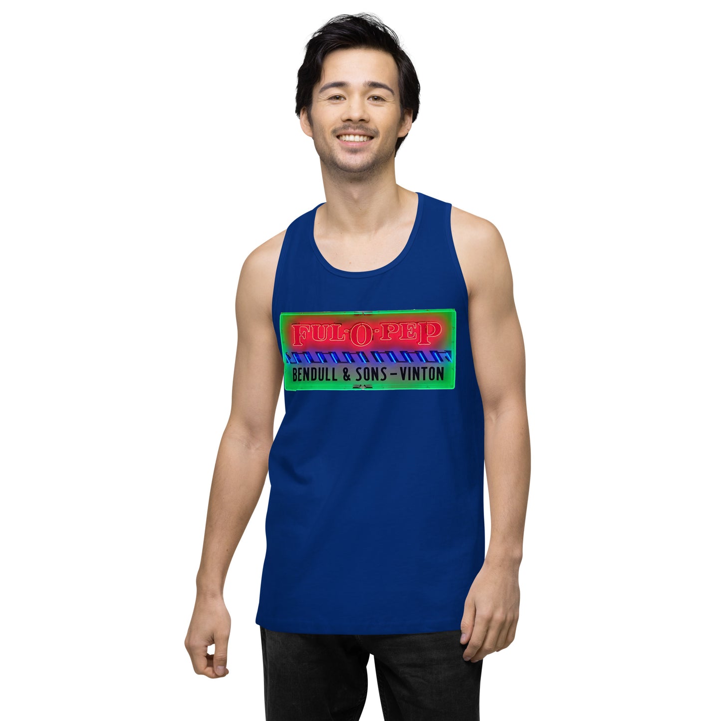 Vintage Racing Sign Neon Style Men’s premium tank top