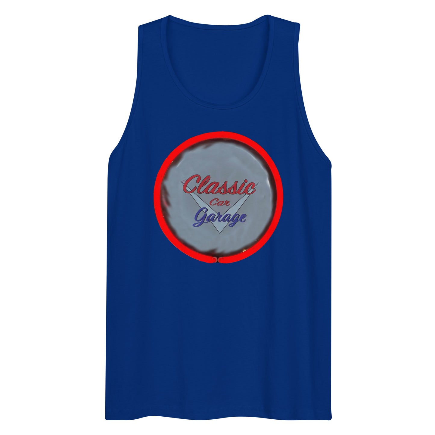 Classic Car Garage Neon Graffiti Style Men’s premium tank top