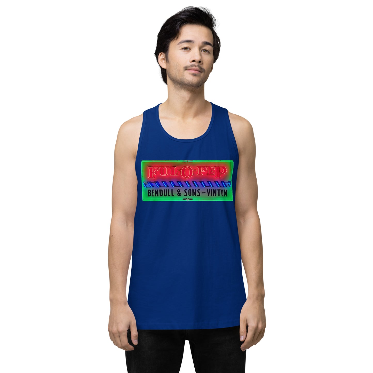 Vintage Racing Sign Neon Style Men’s premium tank top