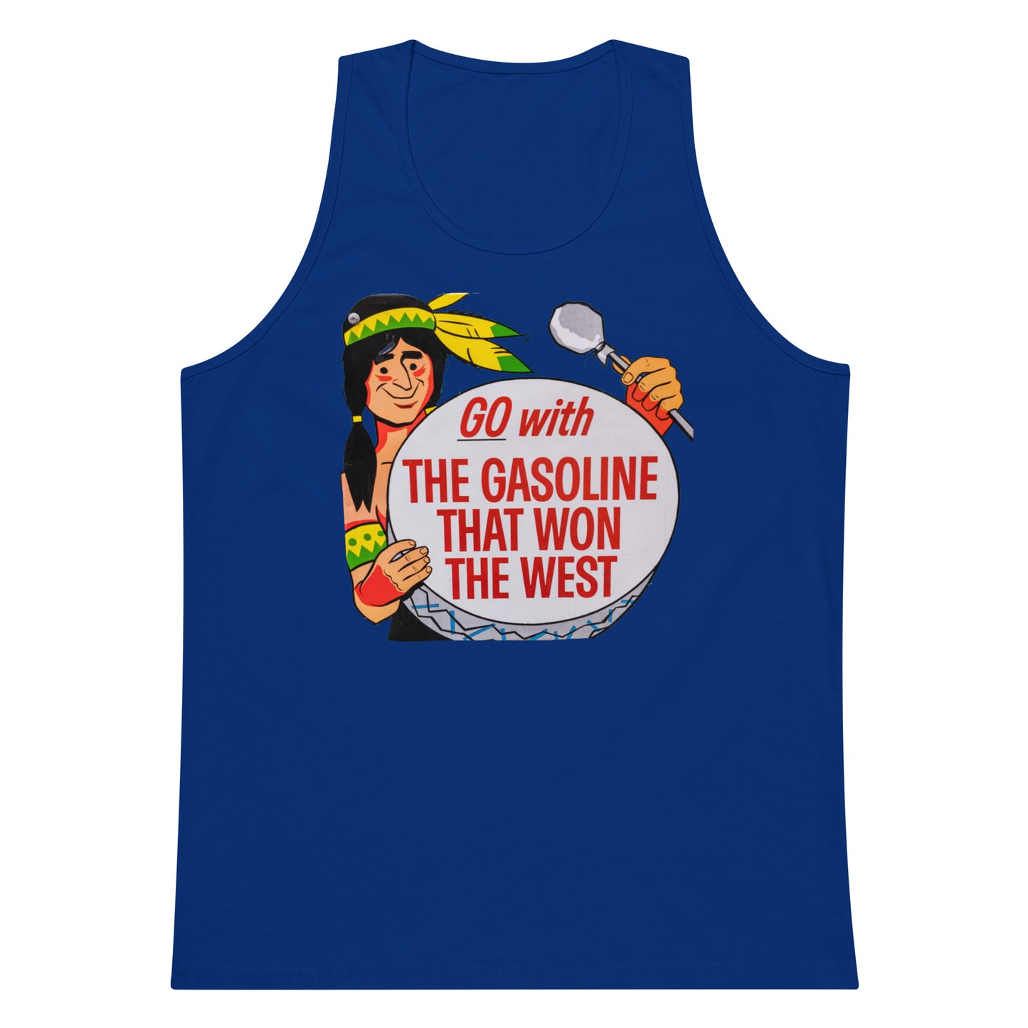 Vintage Road Art Gas Sign Men’s premium tank top