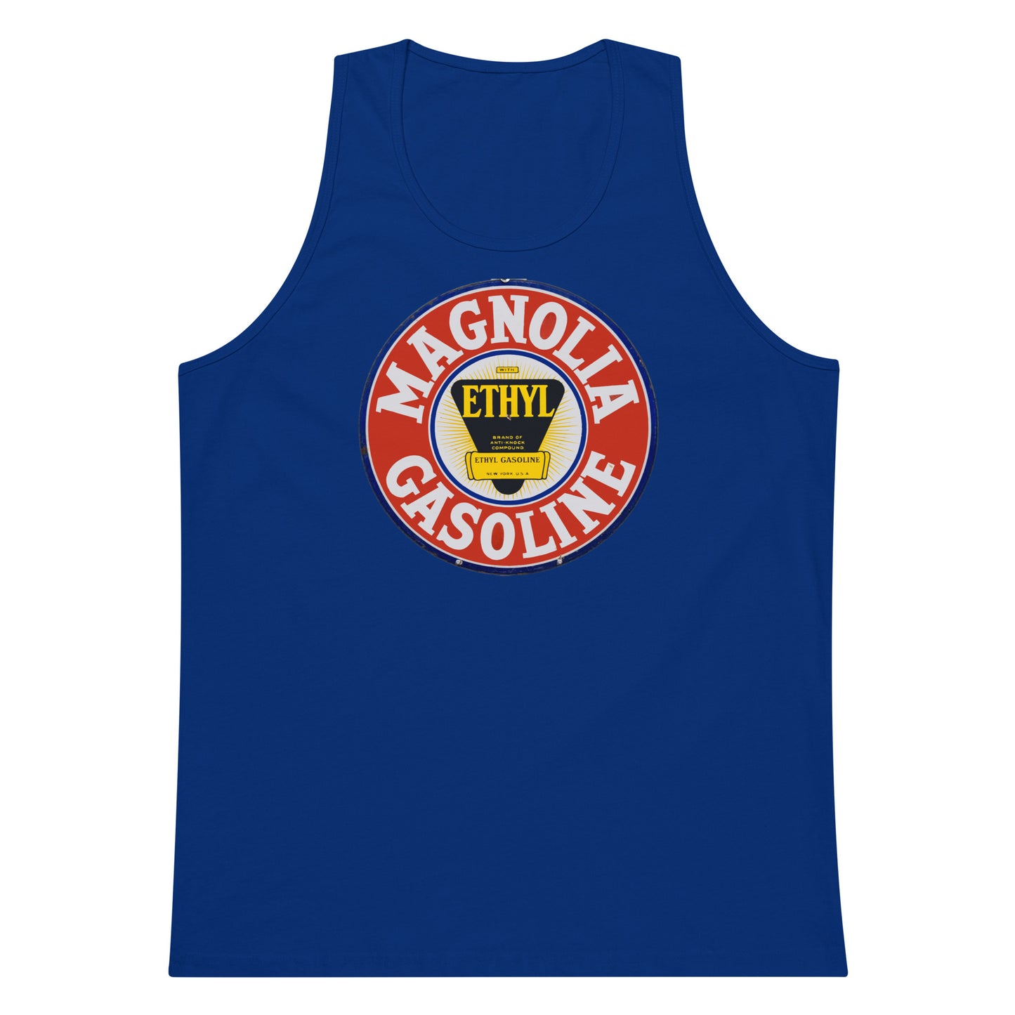 Retro Tin Gas Sign Magnolia Men’s premium tank top