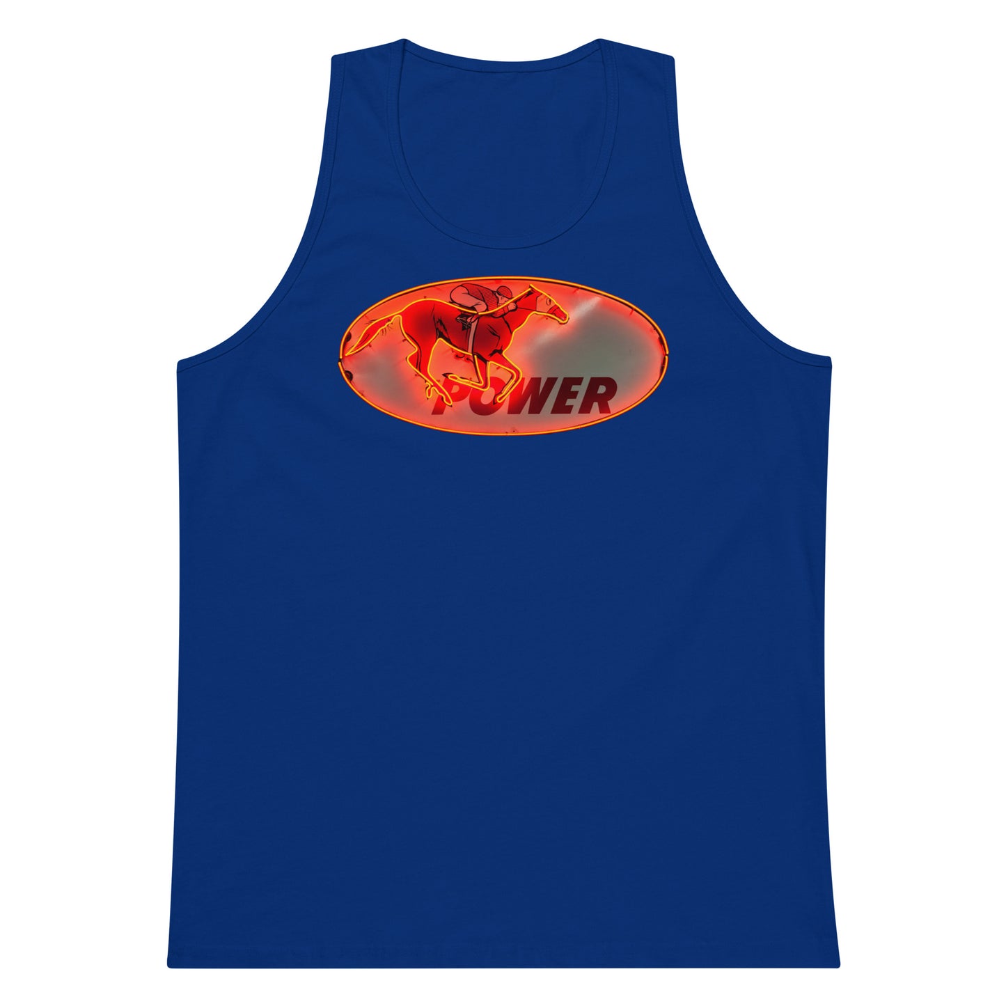 Retro Neon Sign Power Men’s premium tank top