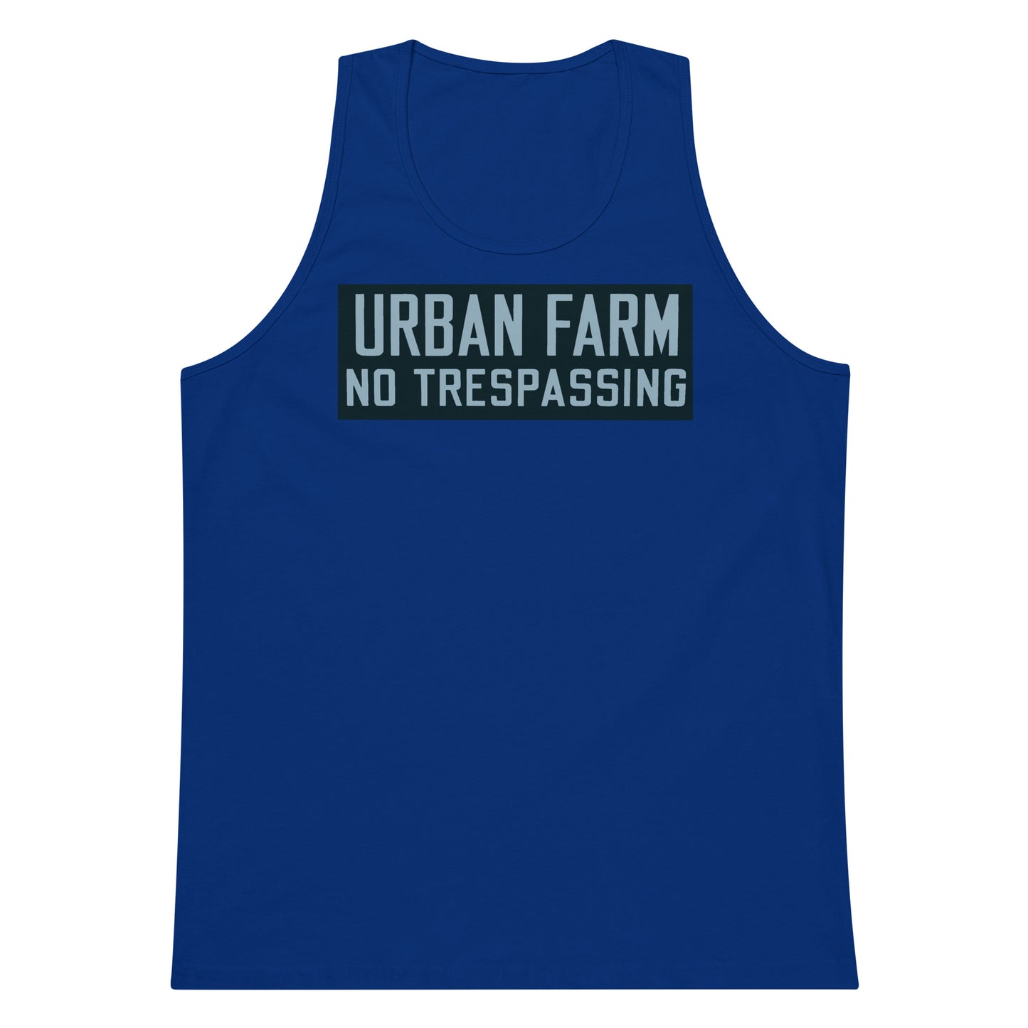 Retro Urban Farm Sign Porcelain Style Men’s premium tank top