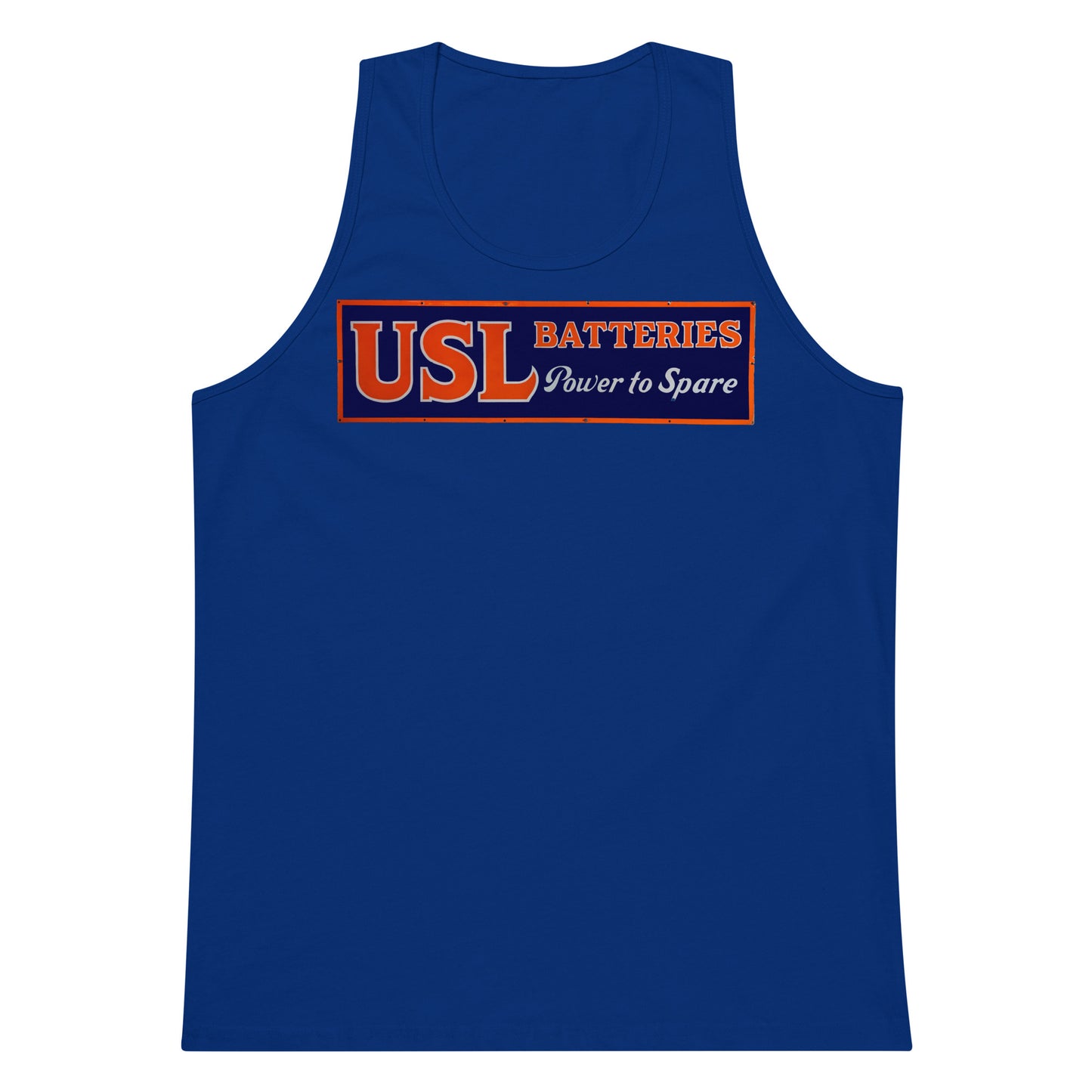 Retro USL Battery Tin Style Men’s premium tank top