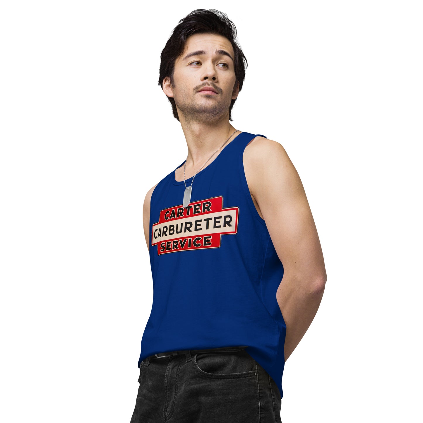 Carter Carbs Tin Style Shop Sign Men’s premium tank top