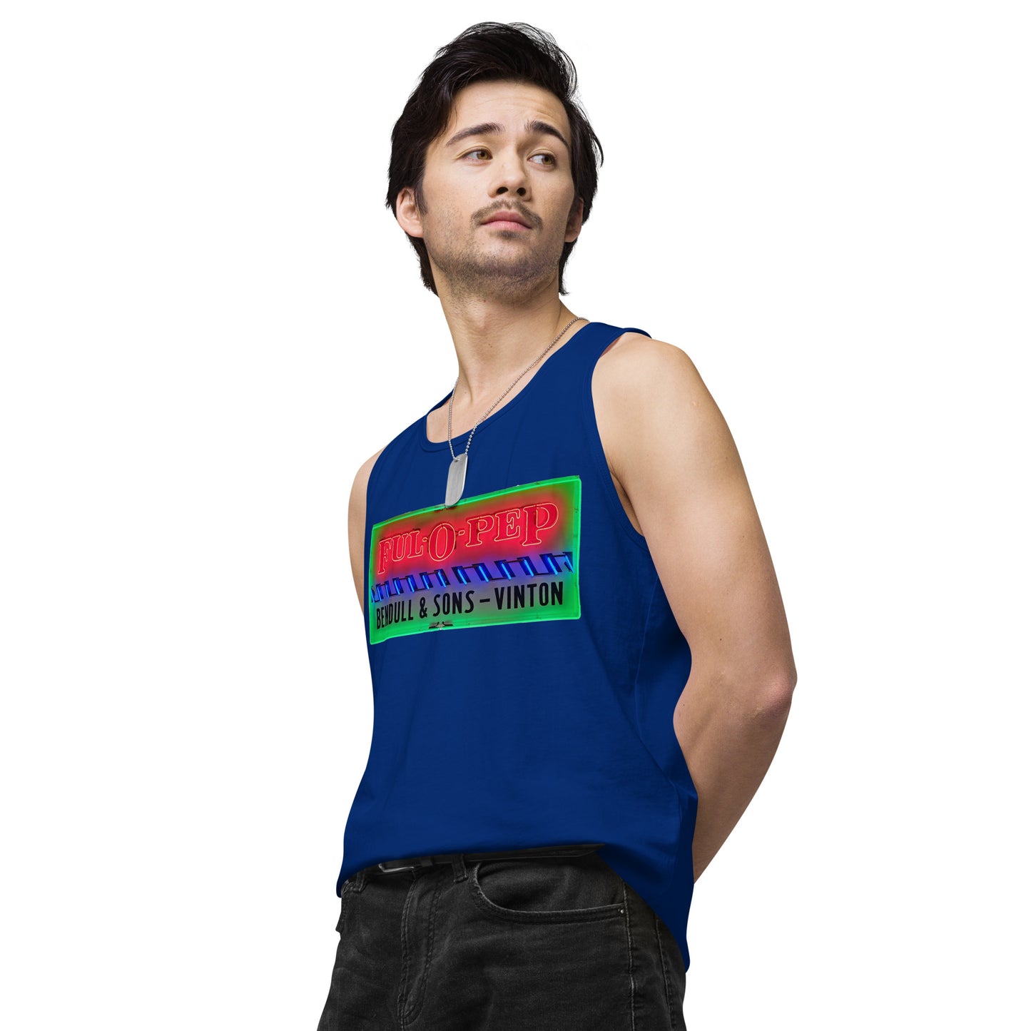 Vintage Racing Sign Neon Style Men’s premium tank top