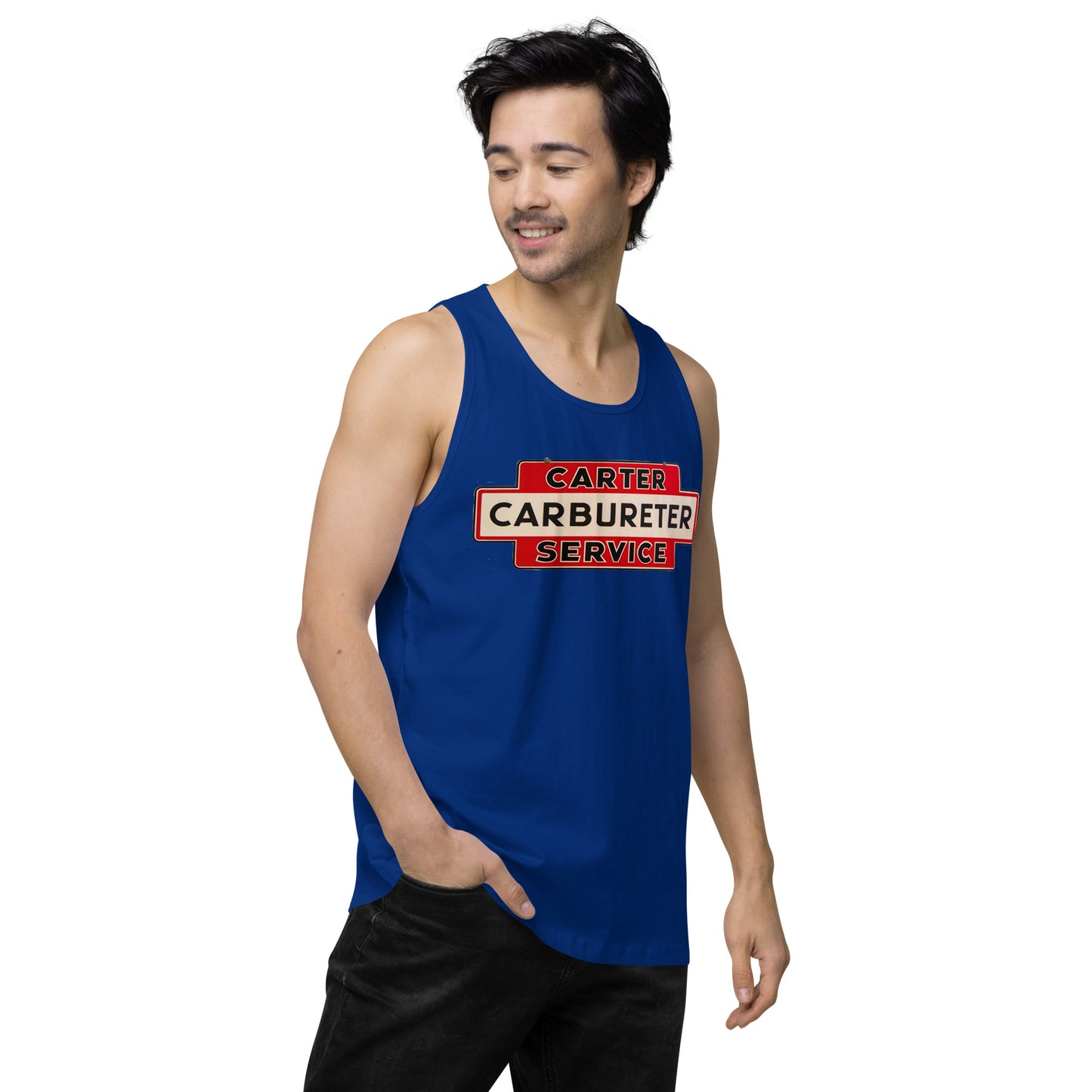 Carter Carbs Tin Style Shop Sign Men’s premium tank top