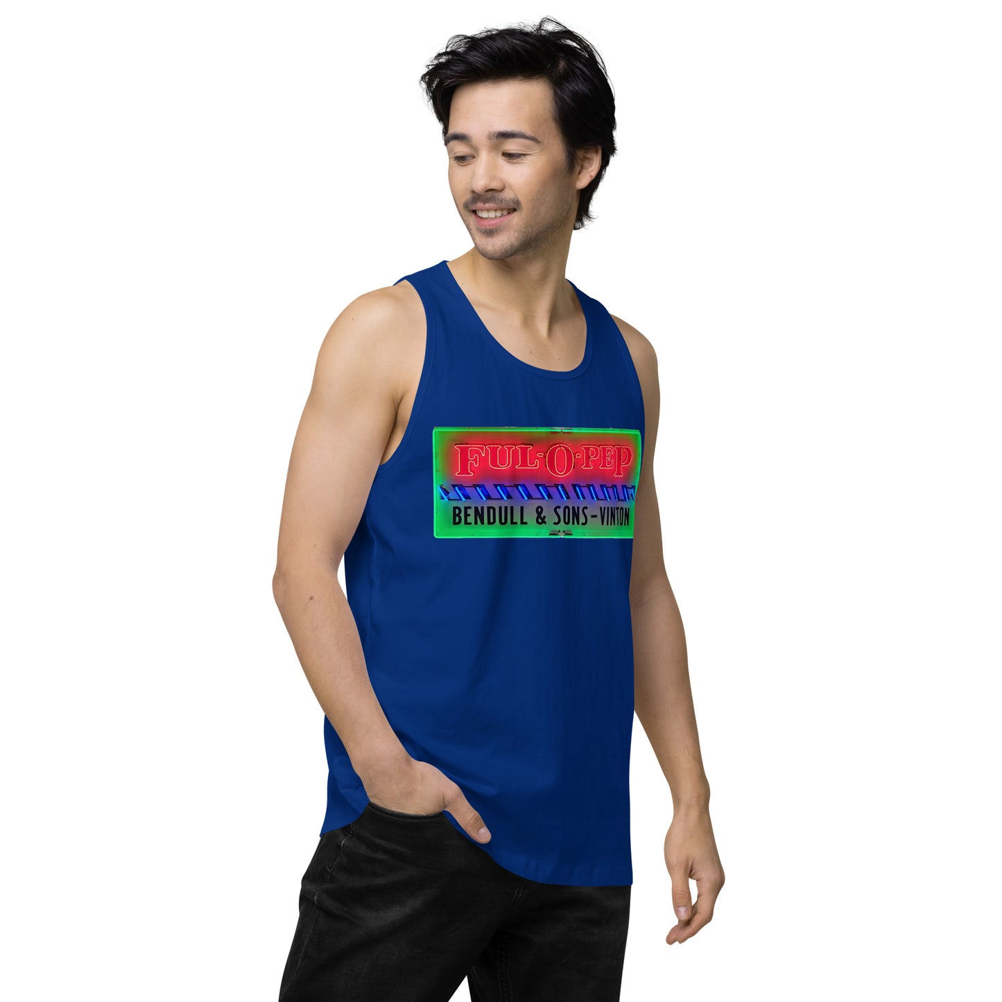 Vintage Racing Sign Neon Style Men’s premium tank top