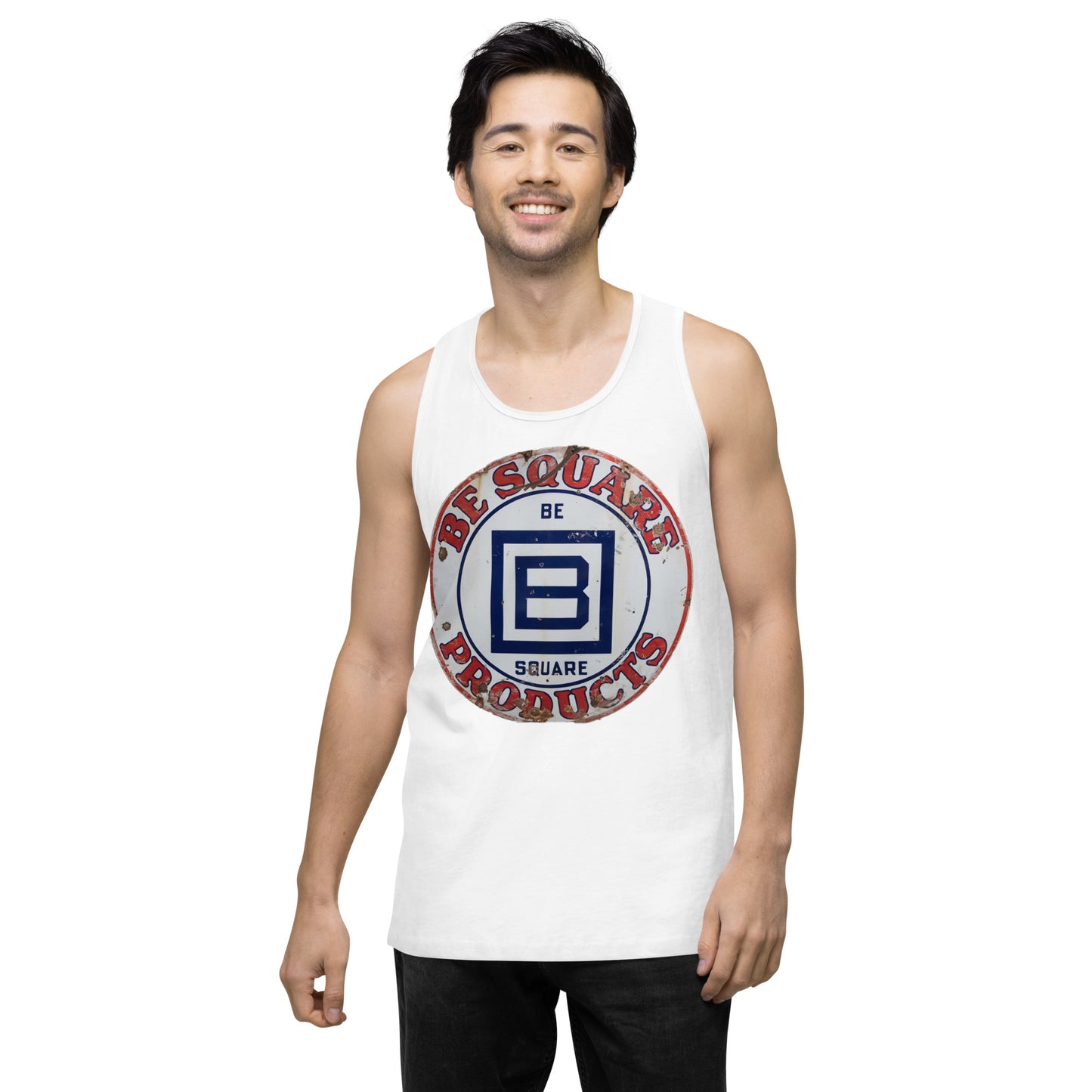 B Square Design Porcelain Men’s premium tank top