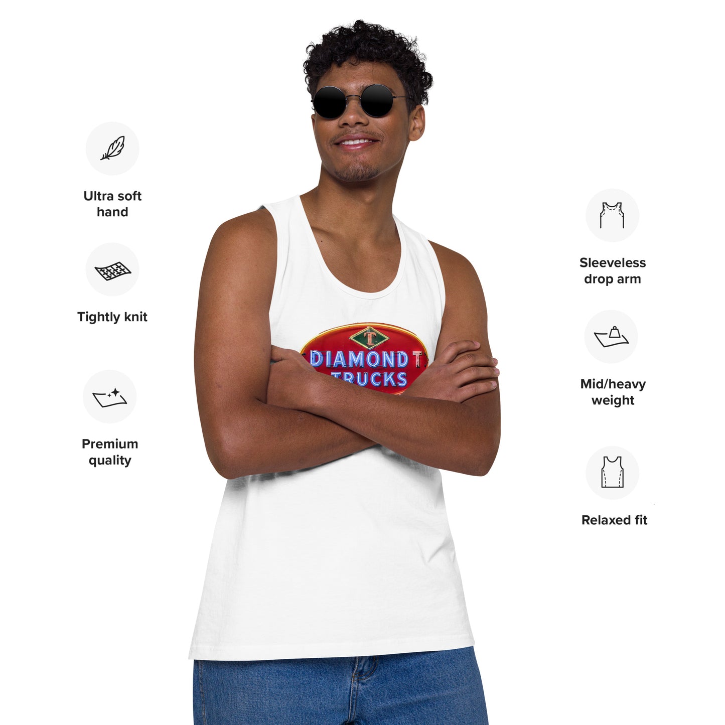 Diamond Trucks Retro Neon Sign Style Men’s premium tank top