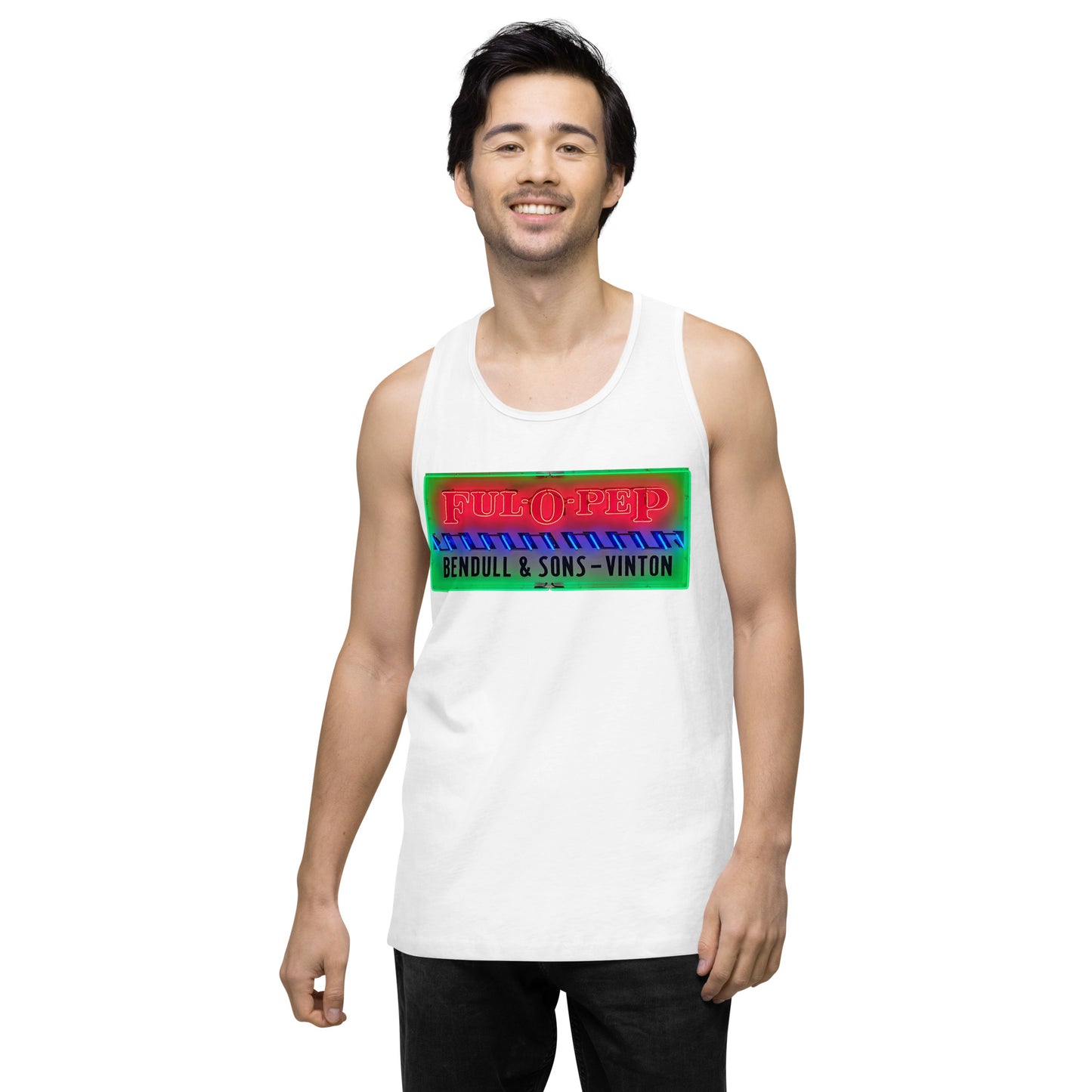 Vintage Racing Sign Neon Style Men’s premium tank top