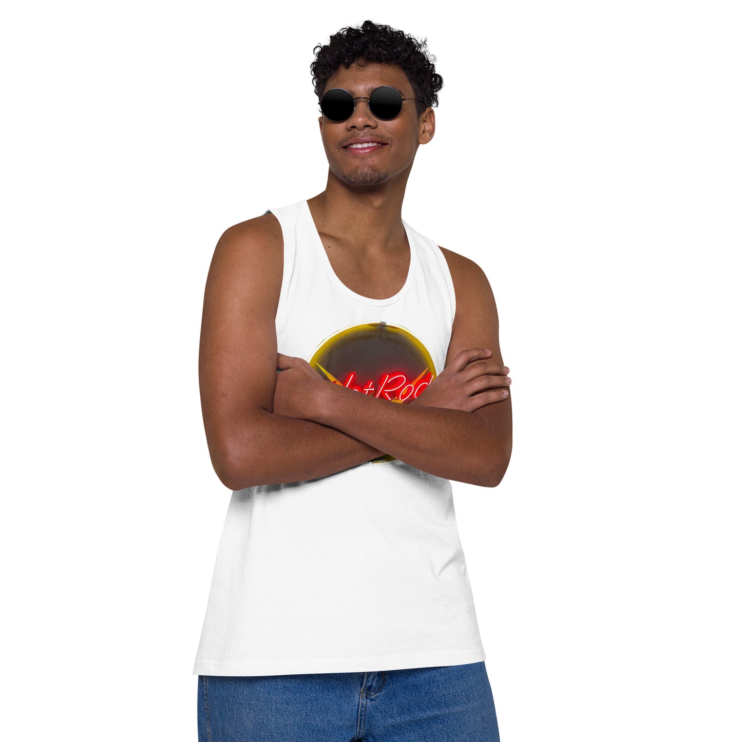 Hot Rod Garage Vintage Neon Sign Men’s premium tank top