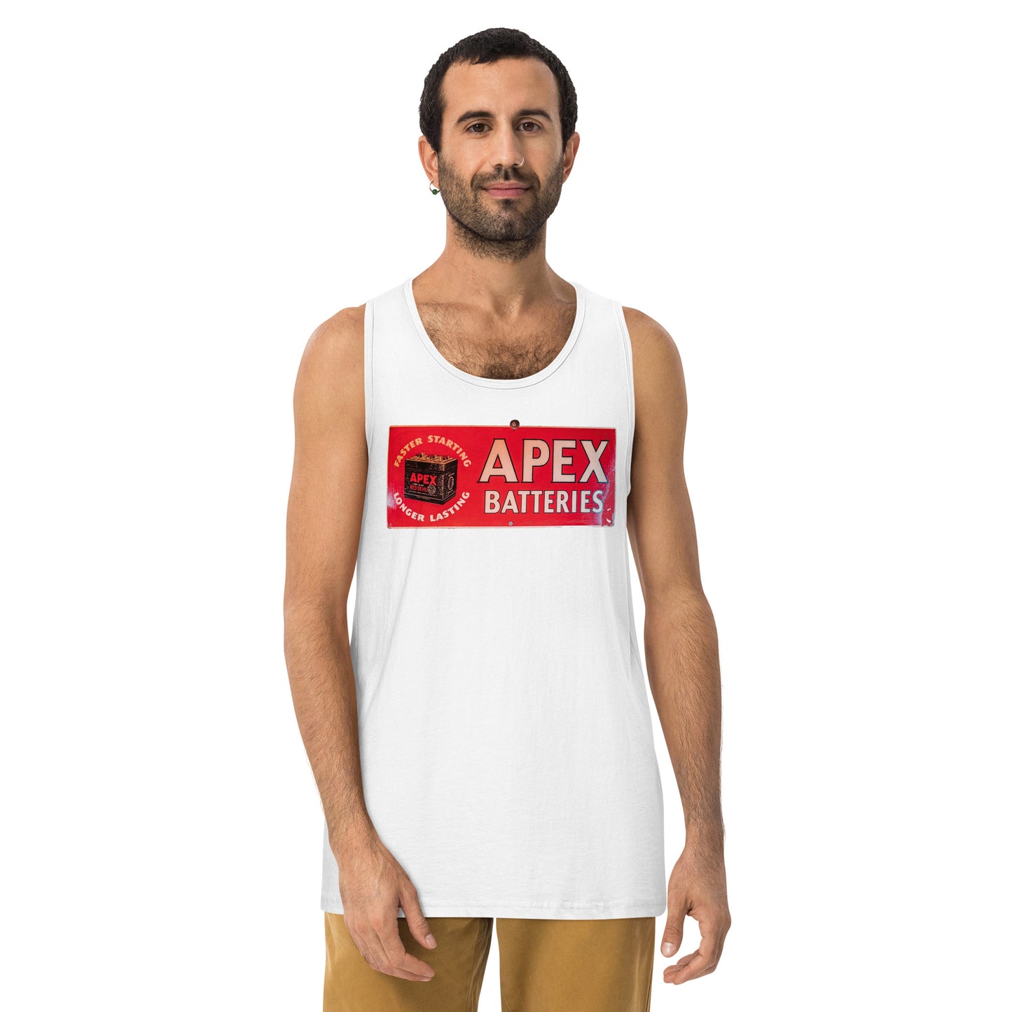 Apex Batteries Retro Tin Style Men’s premium tank top