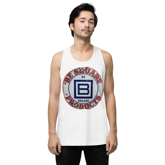 B Square Design Porcelain Men’s premium tank top