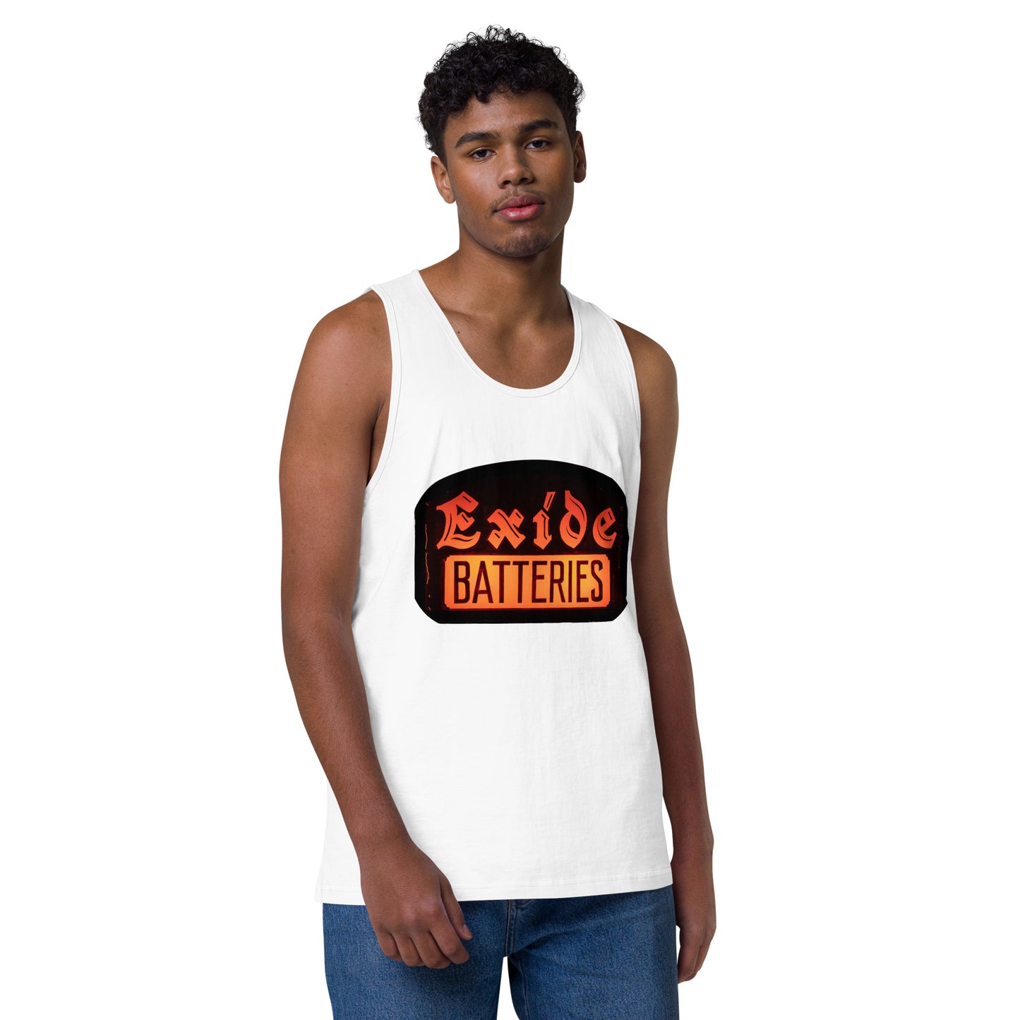 Vintage Battery Sign Men’s premium tank top