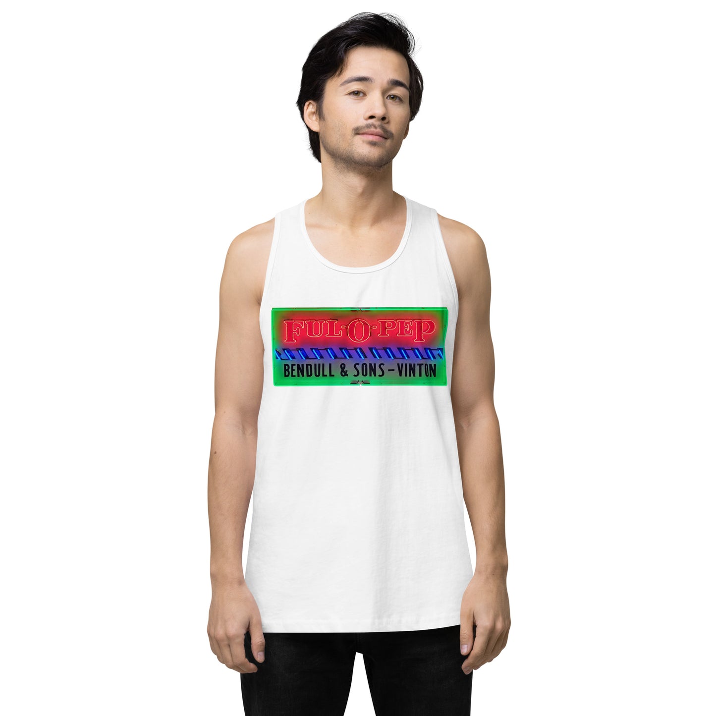 Vintage Racing Sign Neon Style Men’s premium tank top