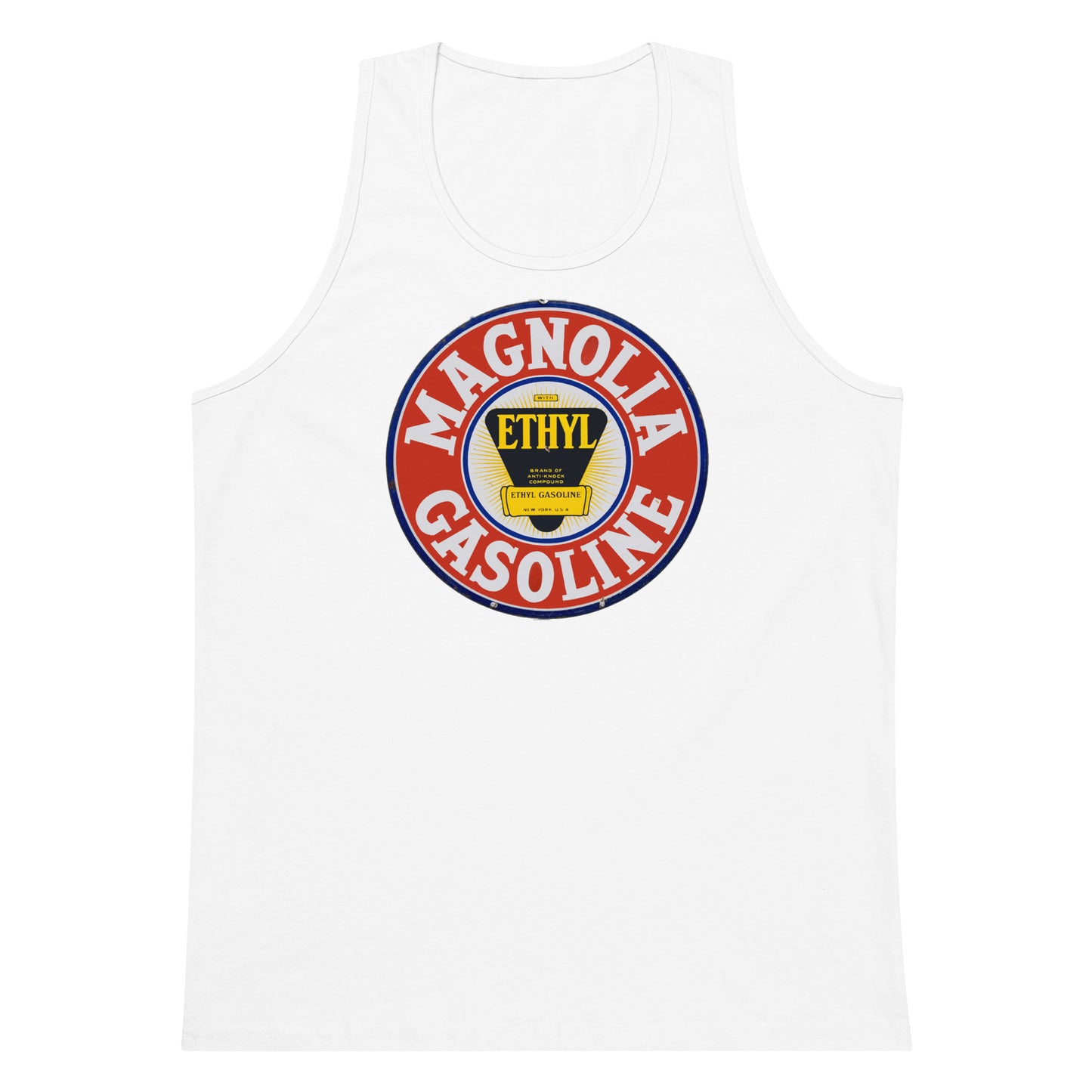 Retro Tin Gas Sign Magnolia Men’s premium tank top