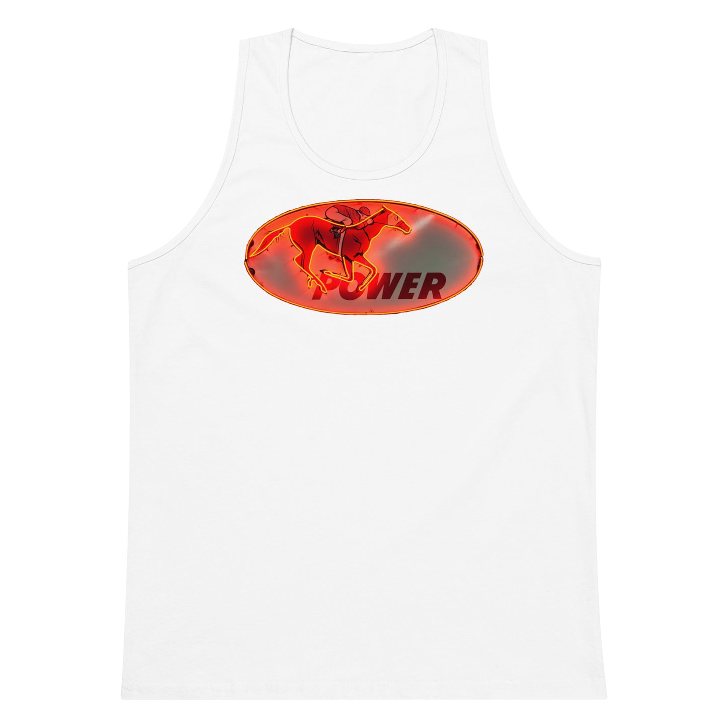 Retro Neon Sign Power Men’s premium tank top