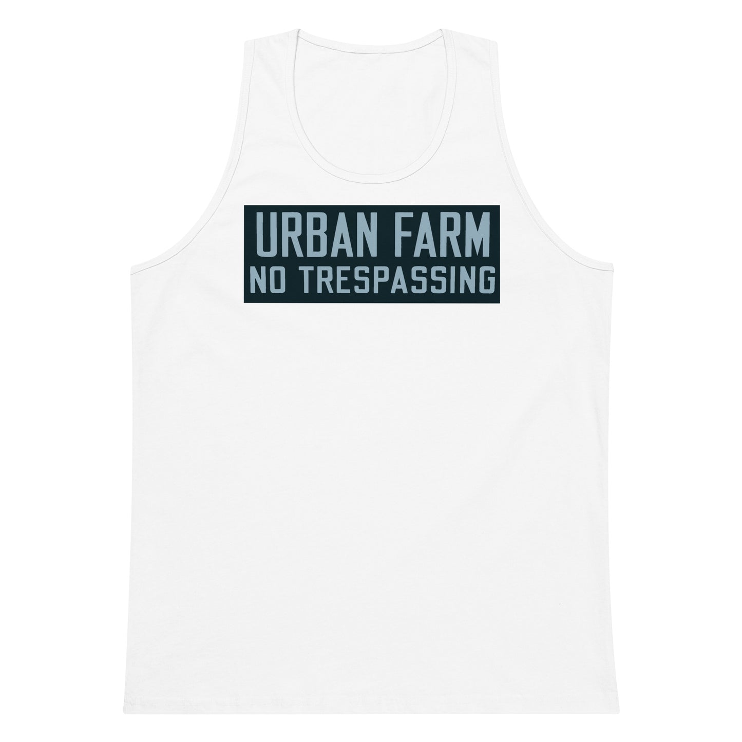 Retro Urban Farm Sign Porcelain Style Men’s premium tank top