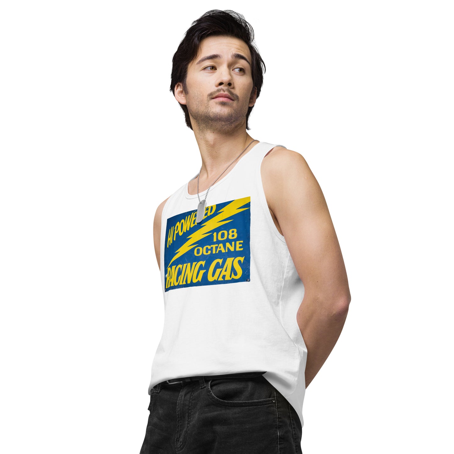 Vintage Racing Gas 108 Octane Porcelain Style Men’s premium tank top