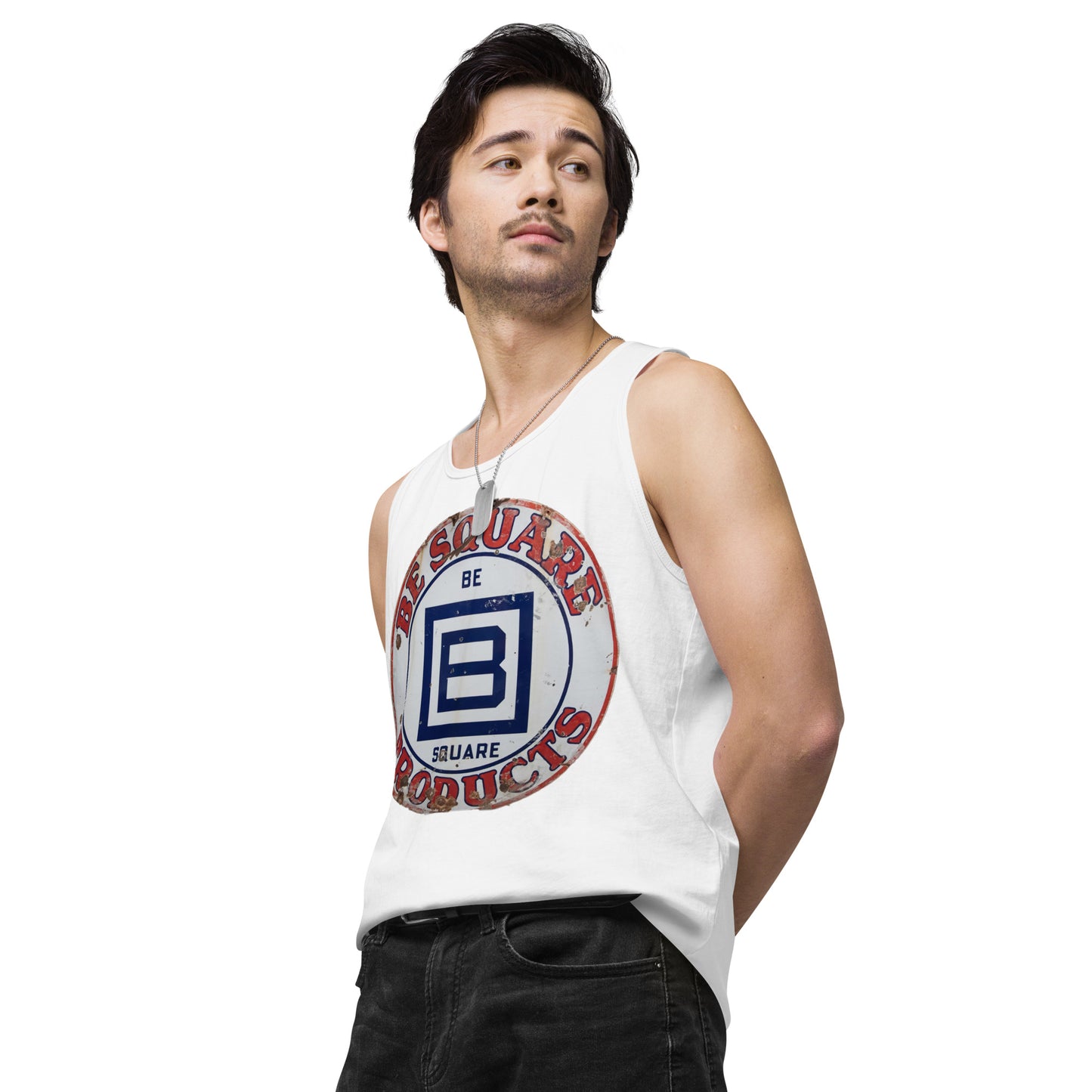 B Square Design Porcelain Men’s premium tank top