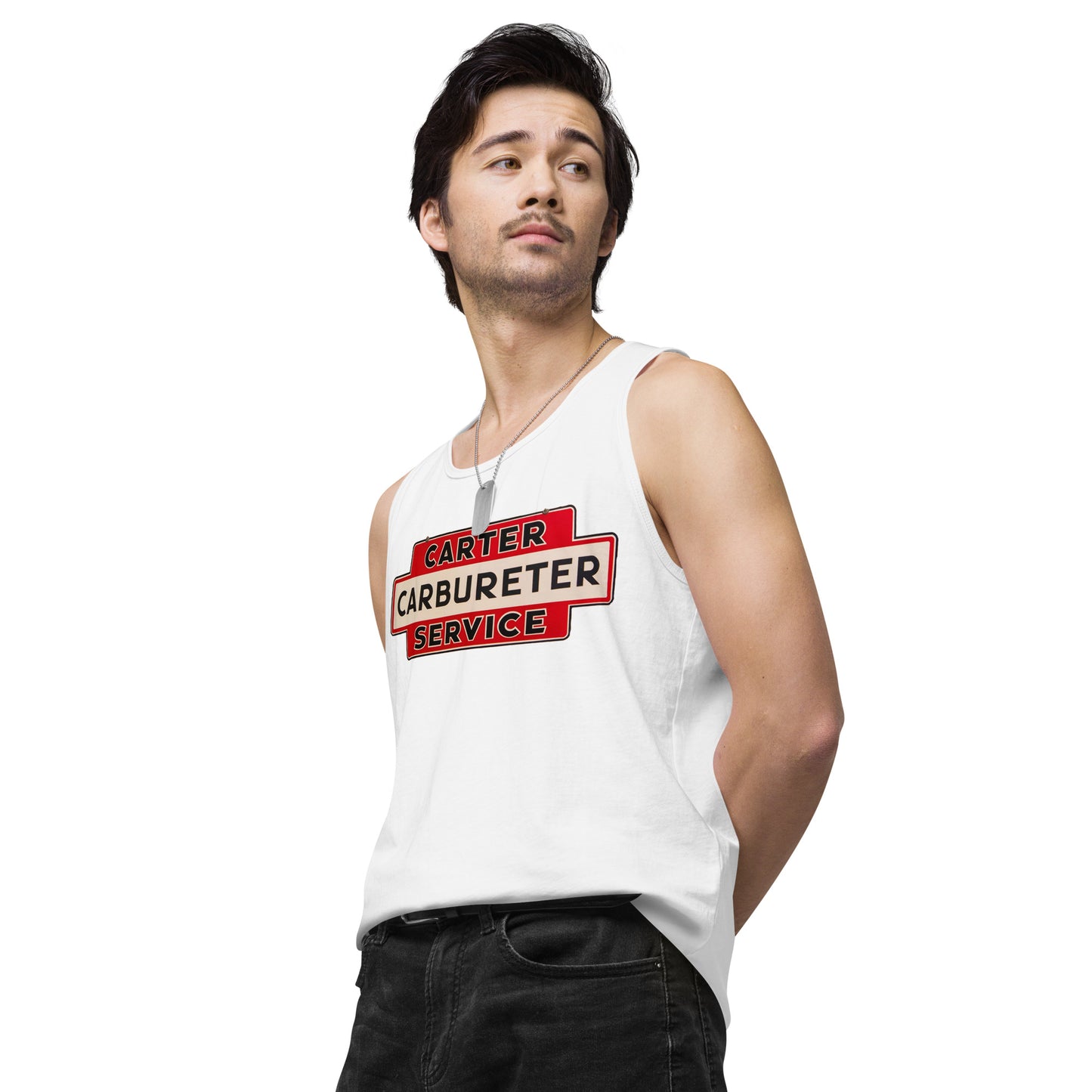 Carter Carbs Tin Style Shop Sign Men’s premium tank top