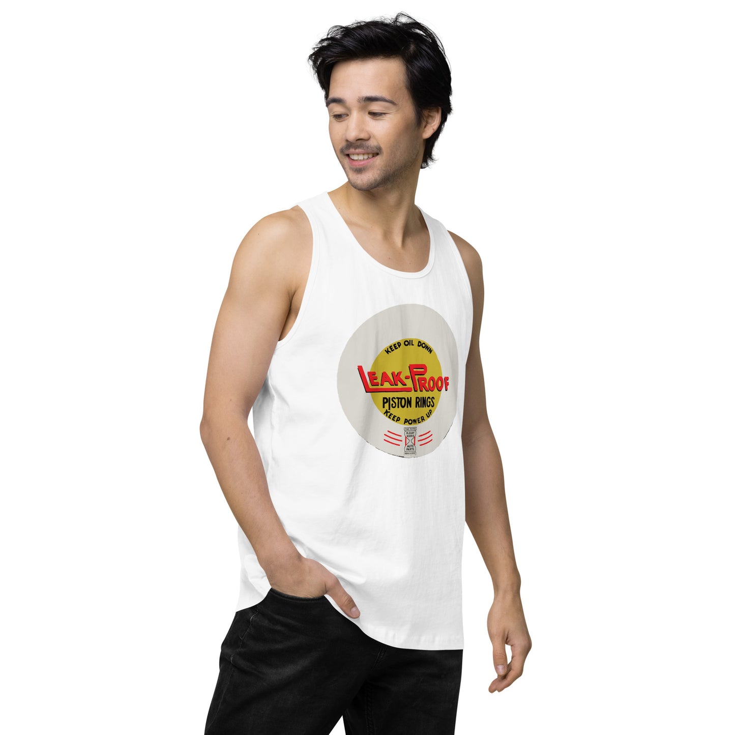 Leak-proof Vintage Oil Can Patina Style premium tank top