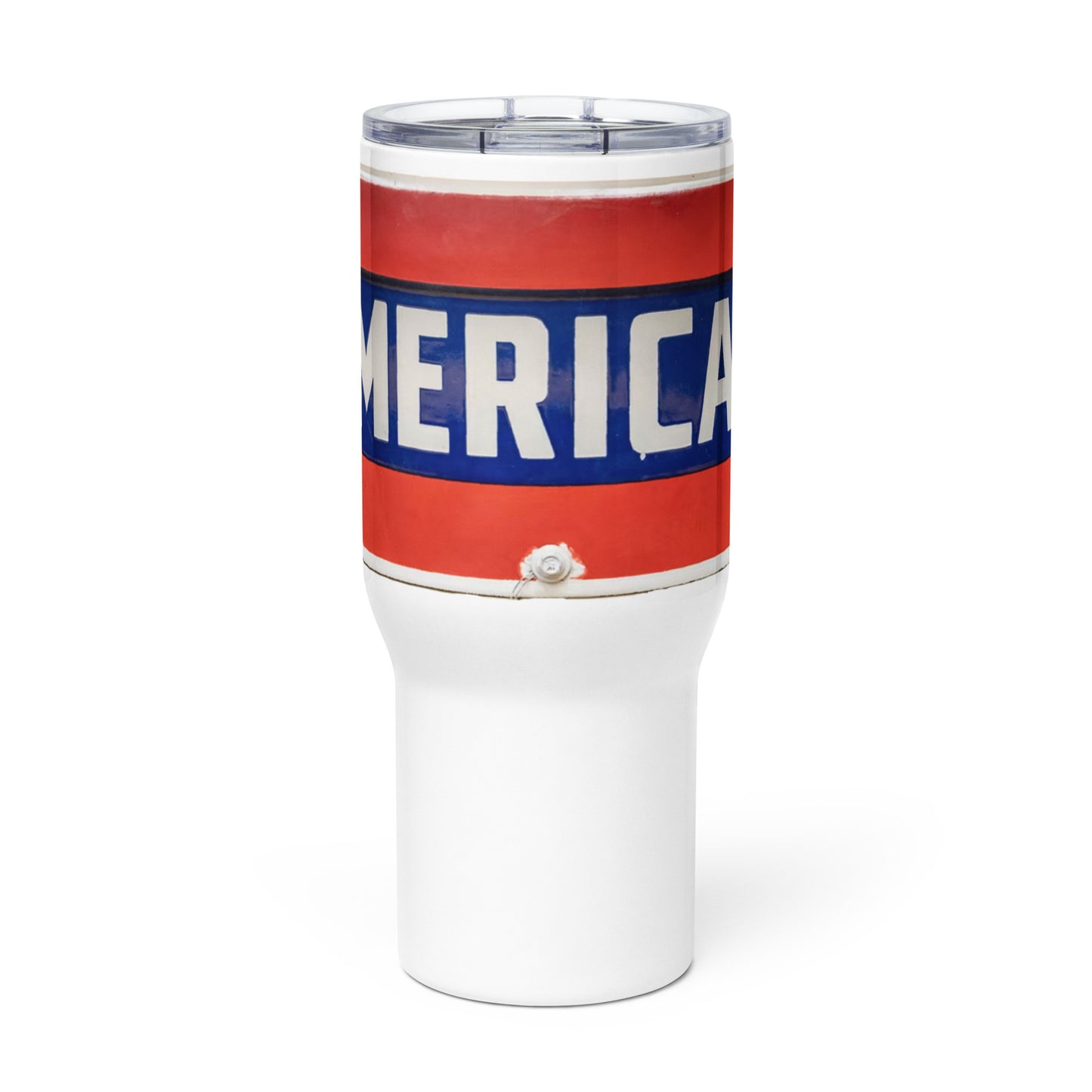 American Sign Porcelain Vintage Style Travel mug with a handle