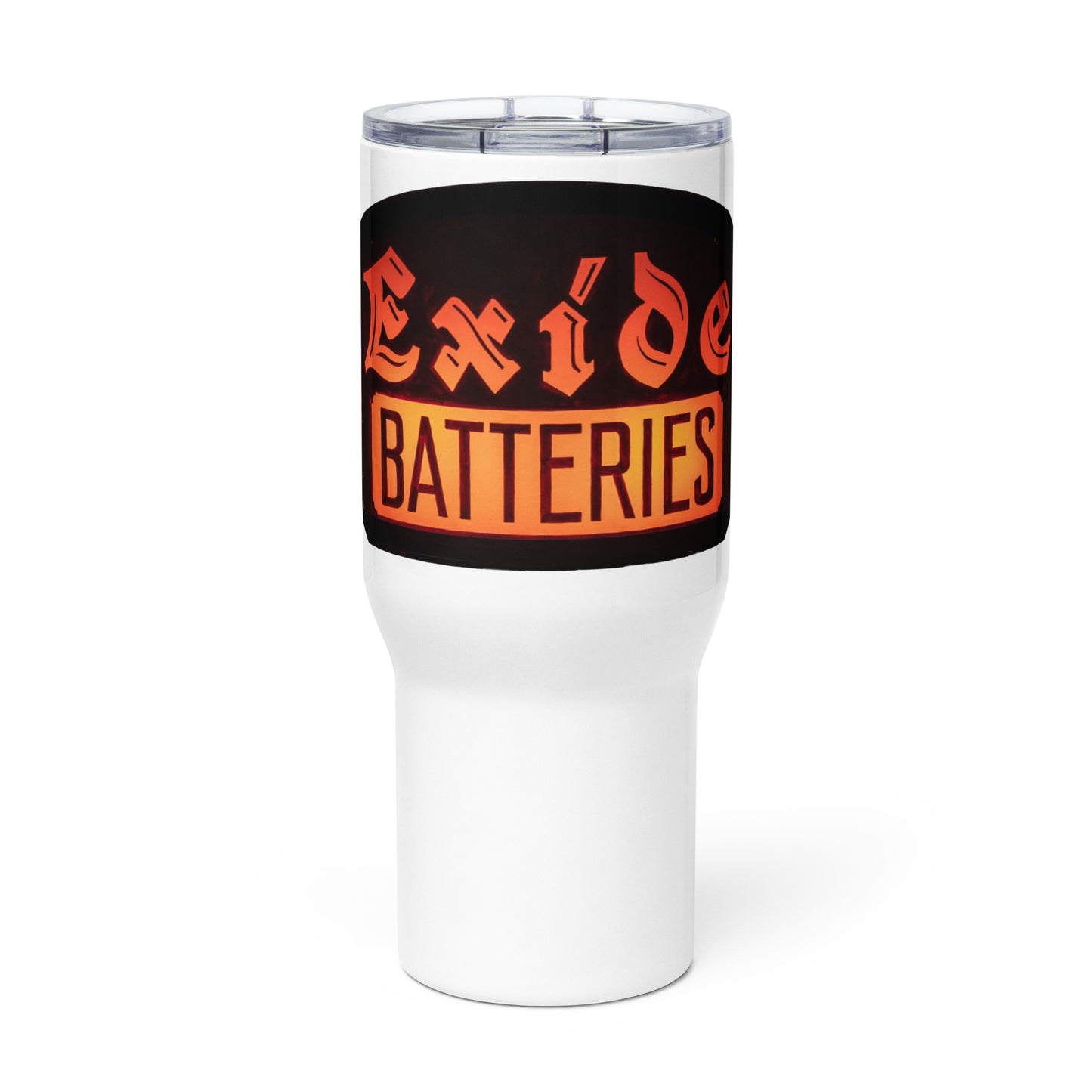 Vintage Battery Sign Travel mug with a handle