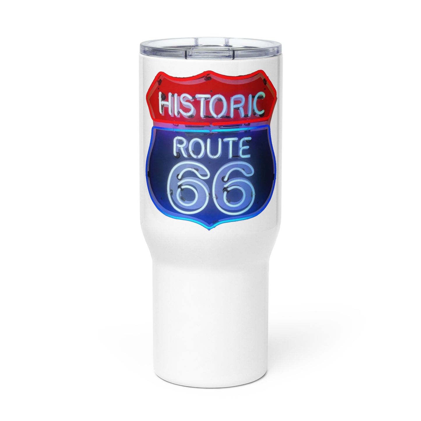 Vintage Route 66 Neon Style Travel mug with a handle