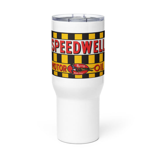 Retro Speedway Tin Syle Travel mug with a handle