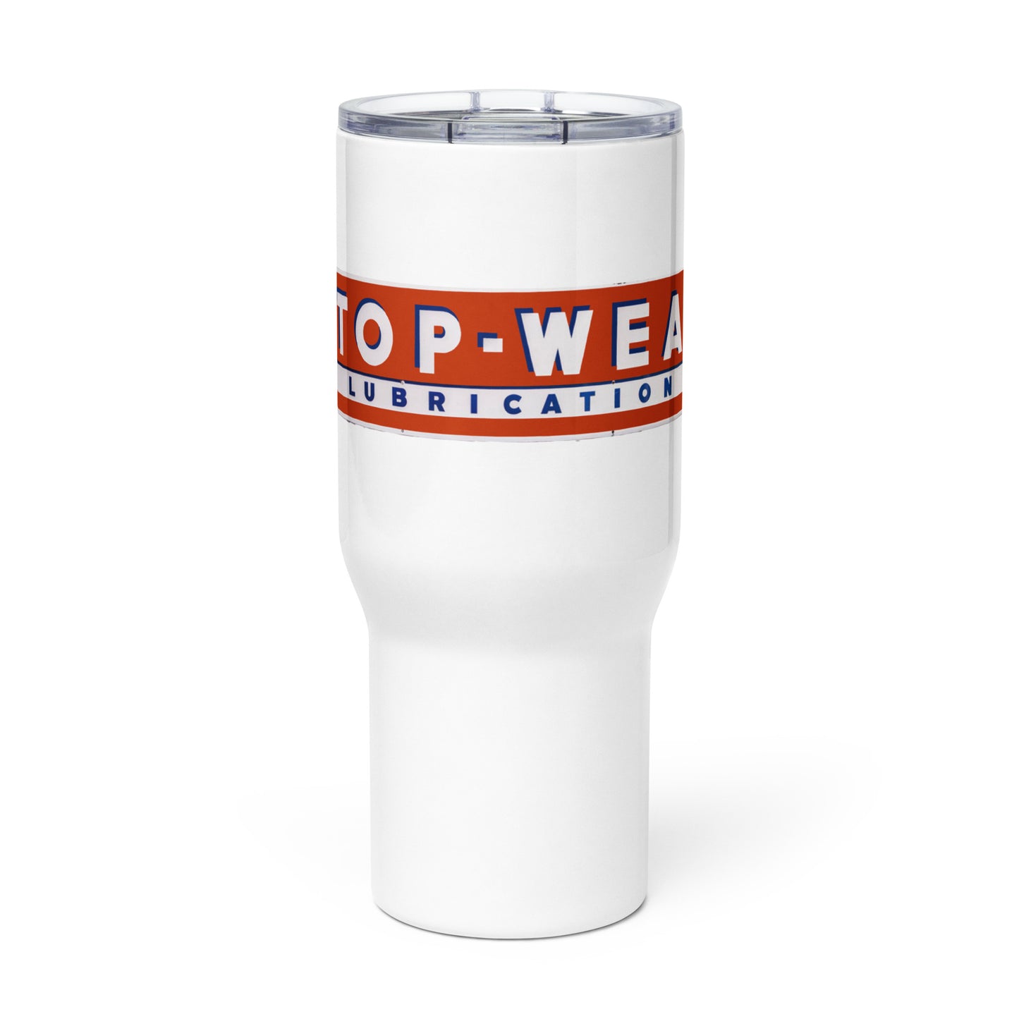 Retro Stop Wear Lube Painted Sign Travel mug with a handle