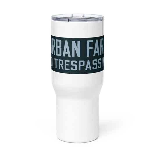 Retro Urban Farm Sign Porcelain Style Travel mug with a handle