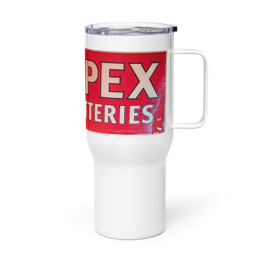 Apex Batteries Retro Tin Style Travel mug with a handle