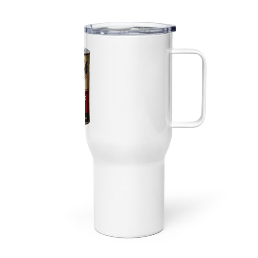 Aviation Oil Soup Can Style Travel mug with a handle