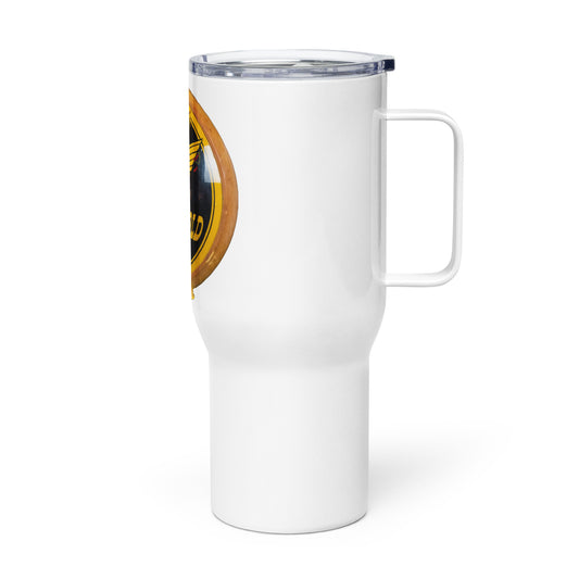 Cargray Gold Globe Style Travel mug with a handle