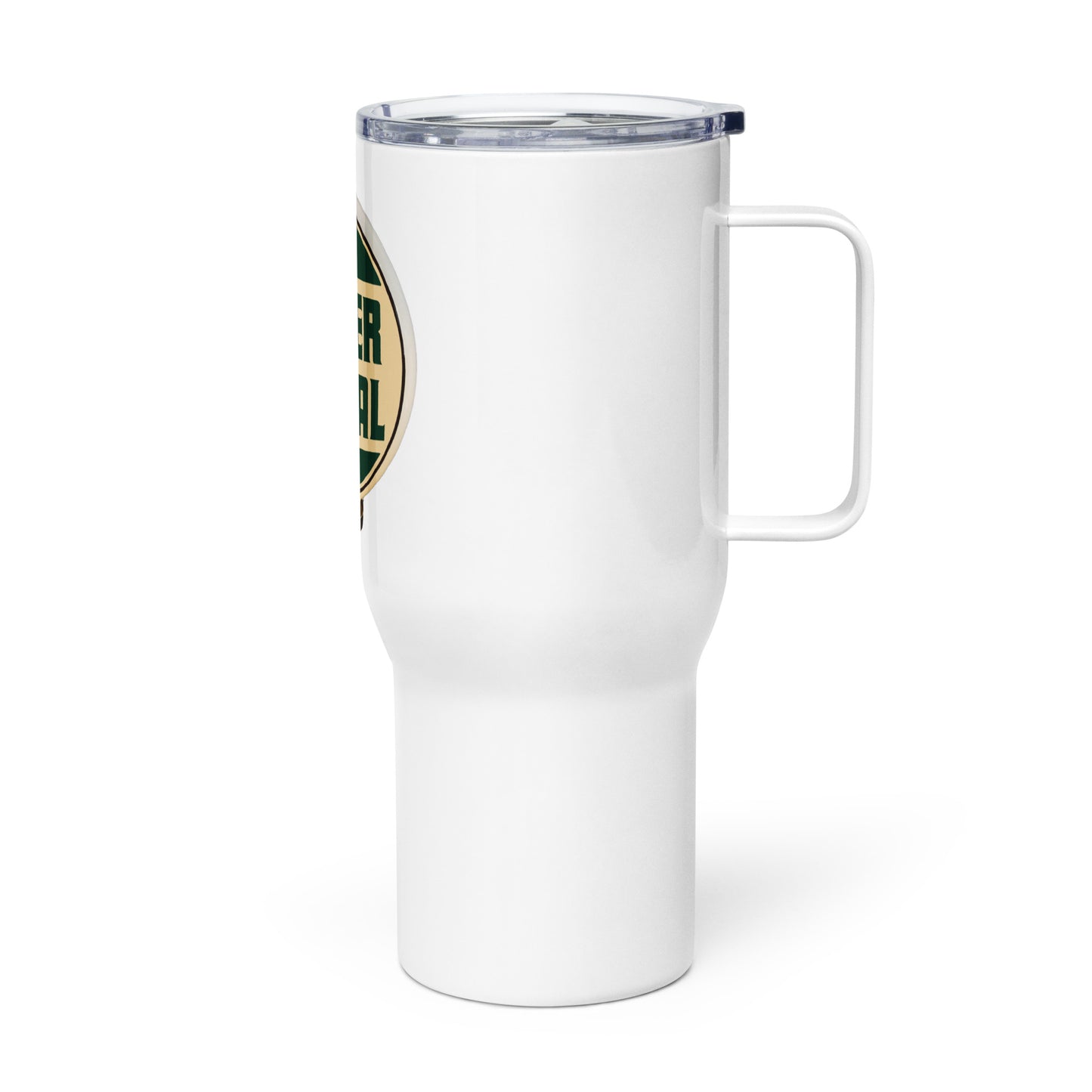 Super Royal Globe Style Travel mug with a handle