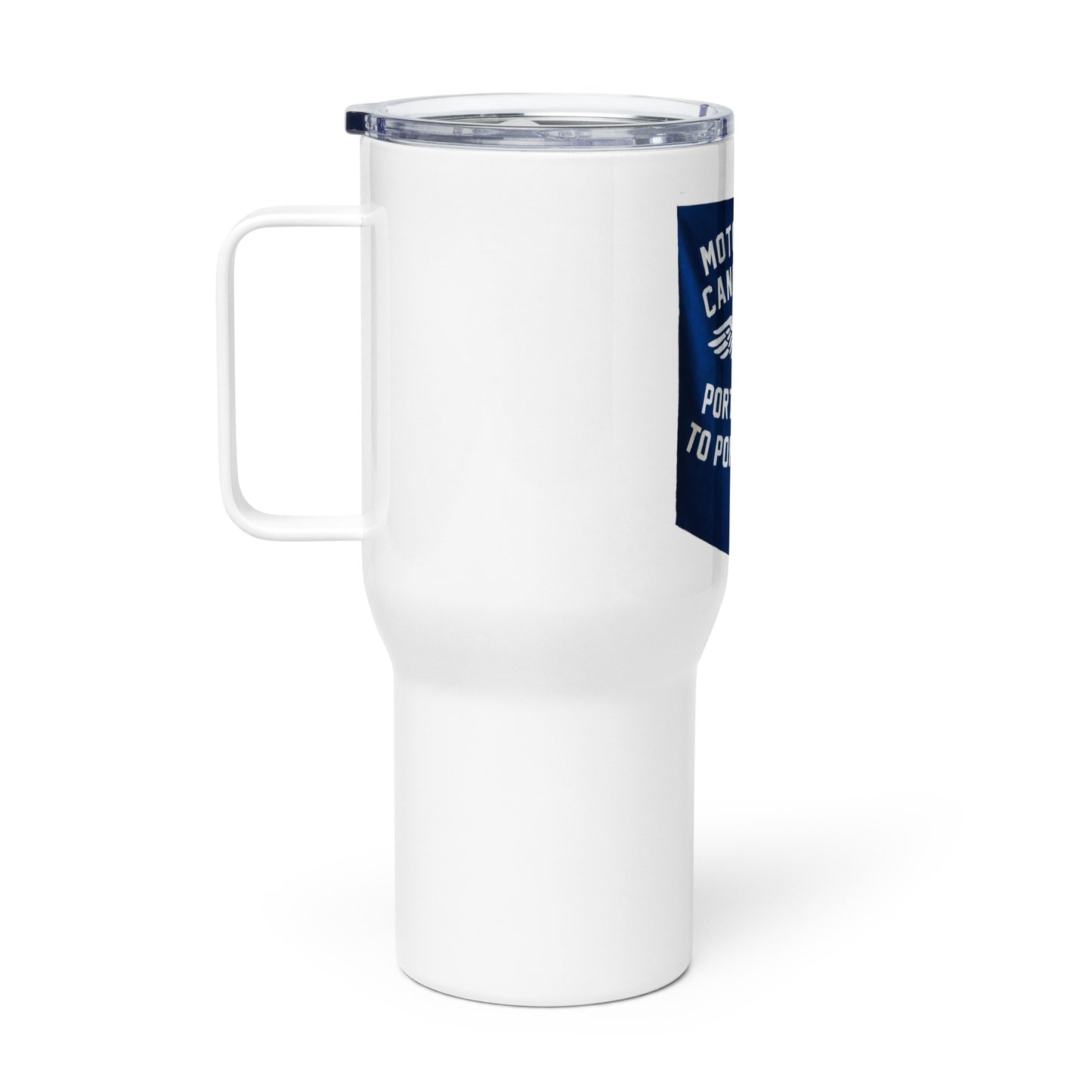 Cannonball Run MC Banner Style Travel mug with a handle