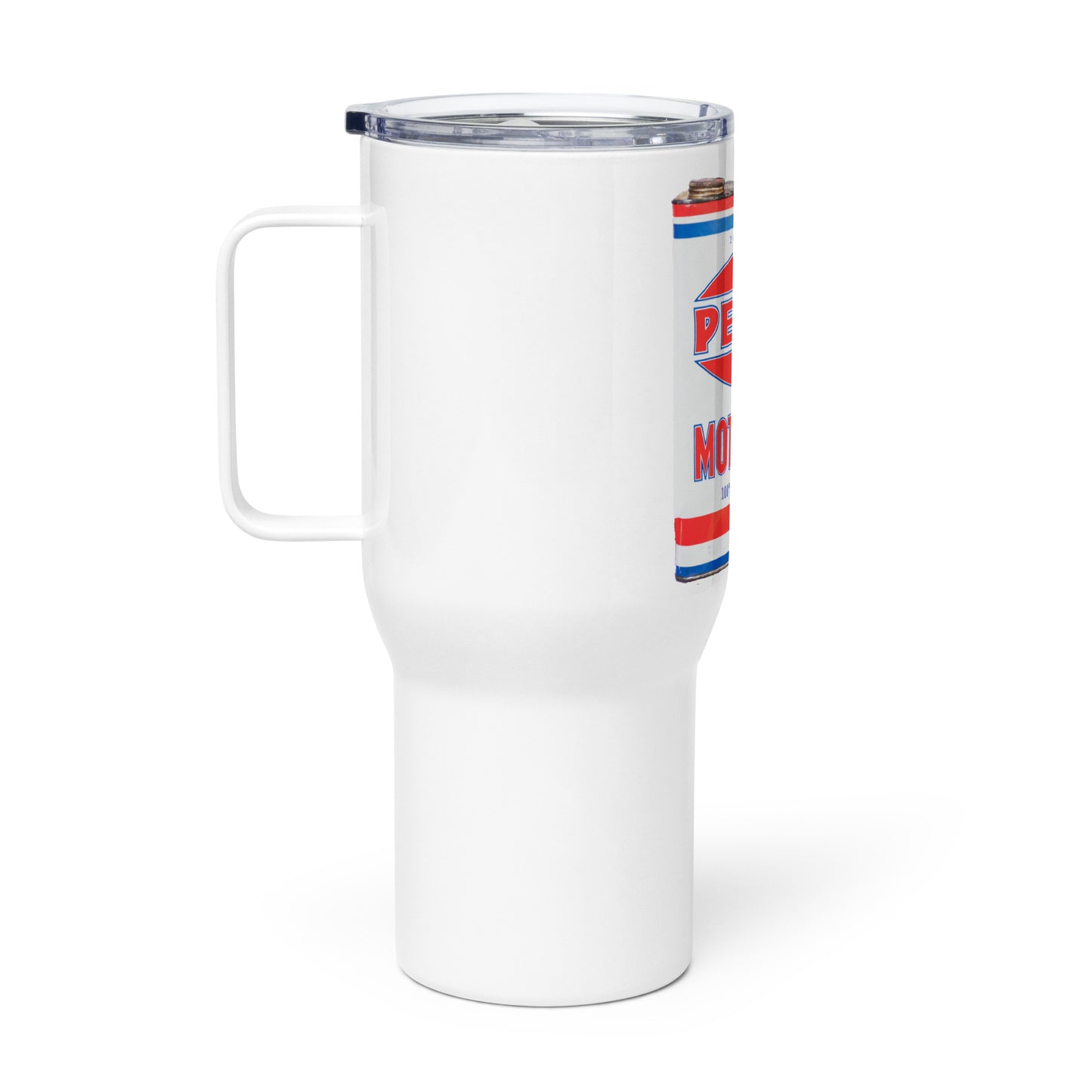 Vintage Petco Oil Can Travel mug with a handle