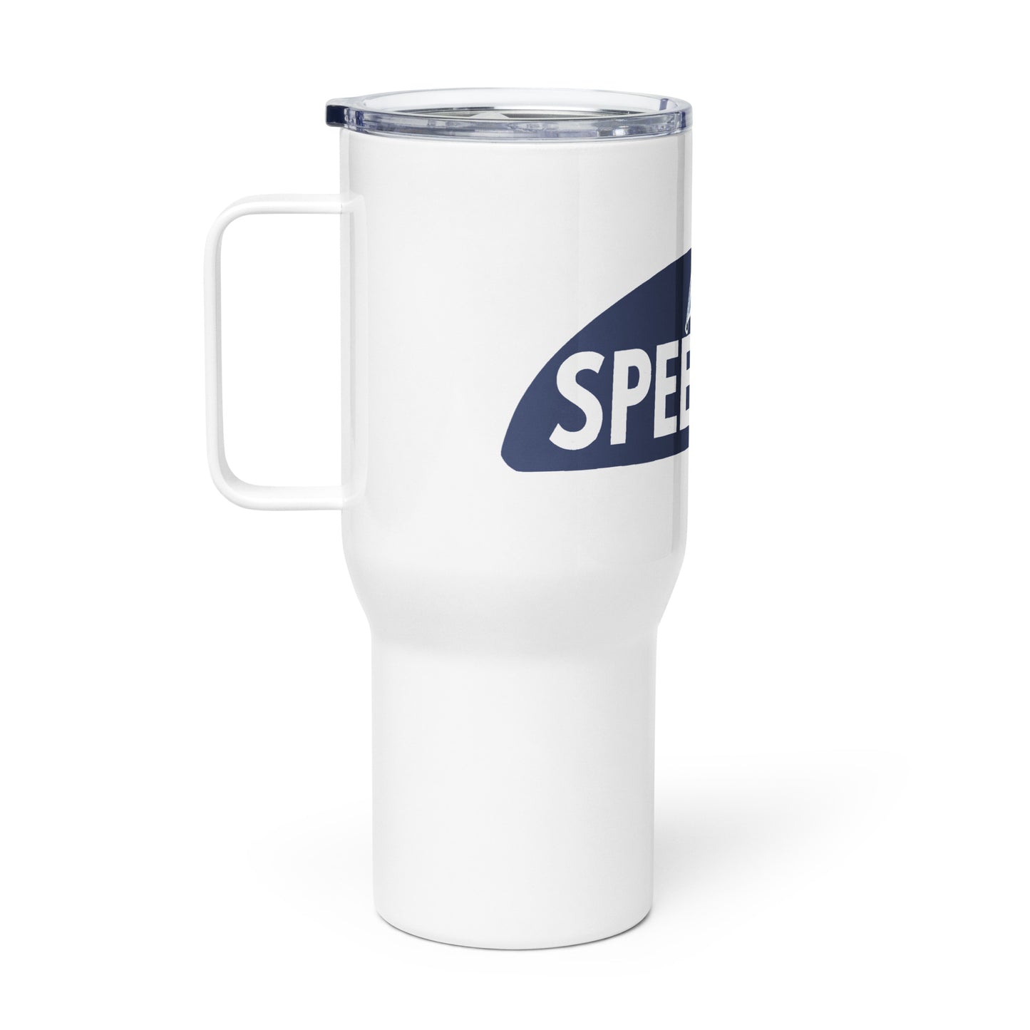 Vintage Speedwell Motor Oil Travel mug with a handle