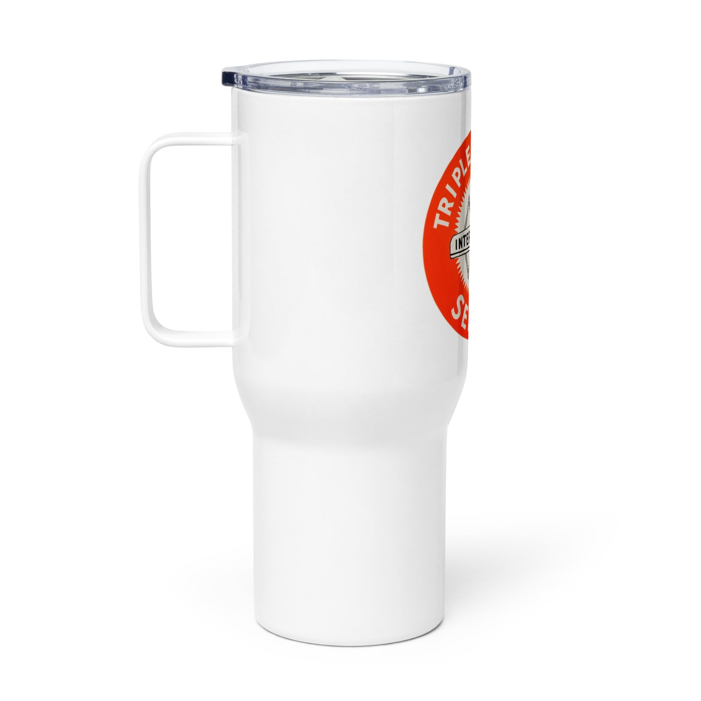 Triple Diamond Service Tin Style Travel mug with a handle