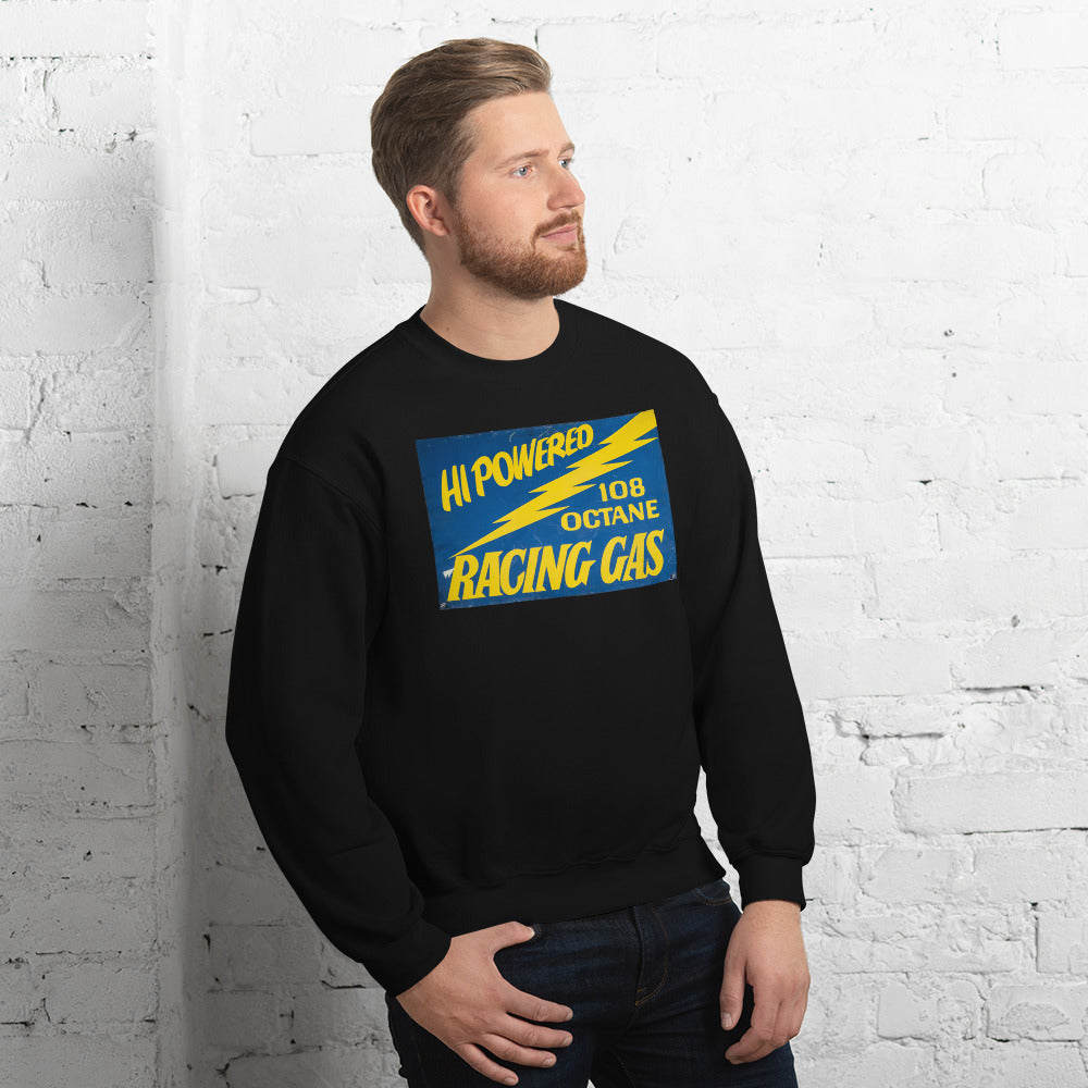 Vintage Racing Gas 108 Octane Porcelain Style Unisex Sweatshirt