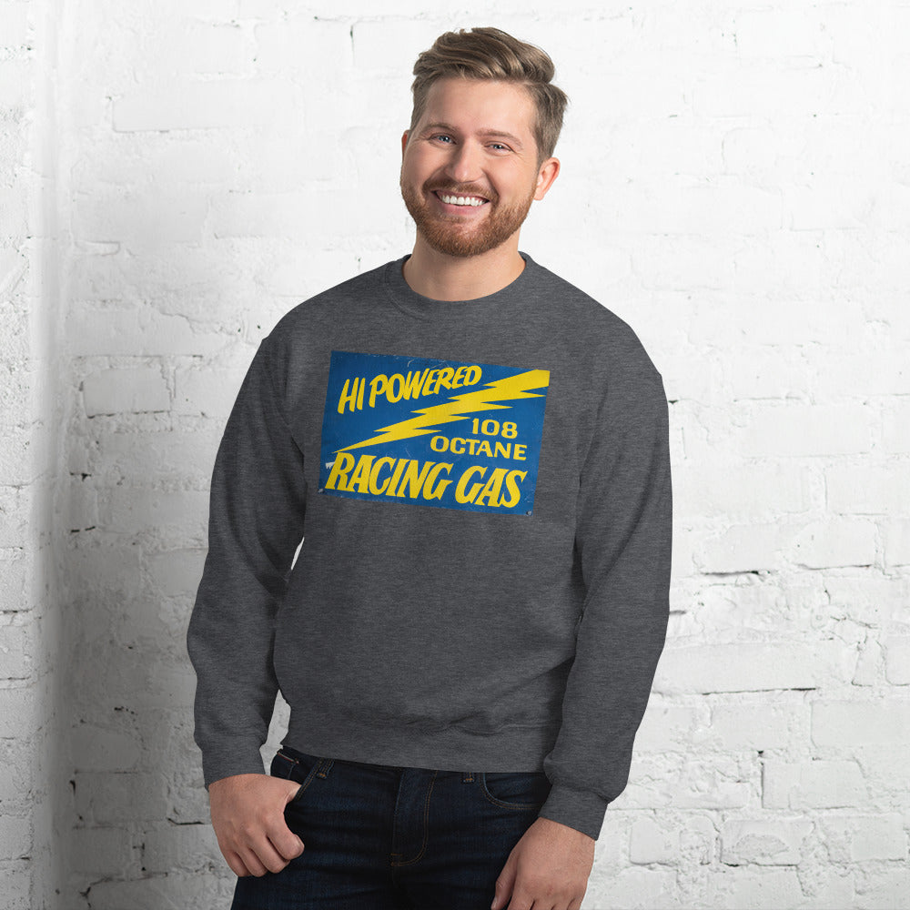 Vintage Racing Gas 108 Octane Porcelain Style Unisex Sweatshirt