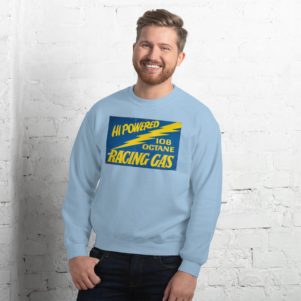 Vintage Racing Gas 108 Octane Porcelain Style Unisex Sweatshirt