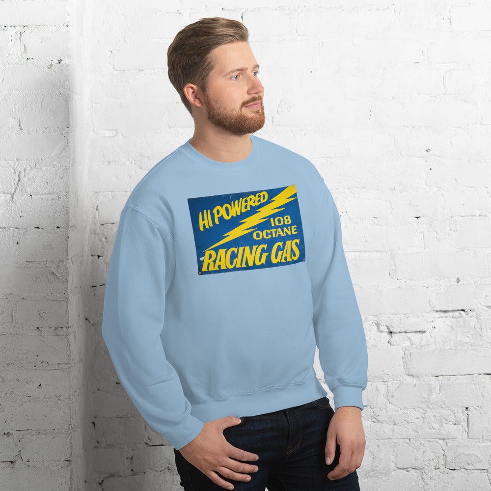 Vintage Racing Gas 108 Octane Porcelain Style Unisex Sweatshirt