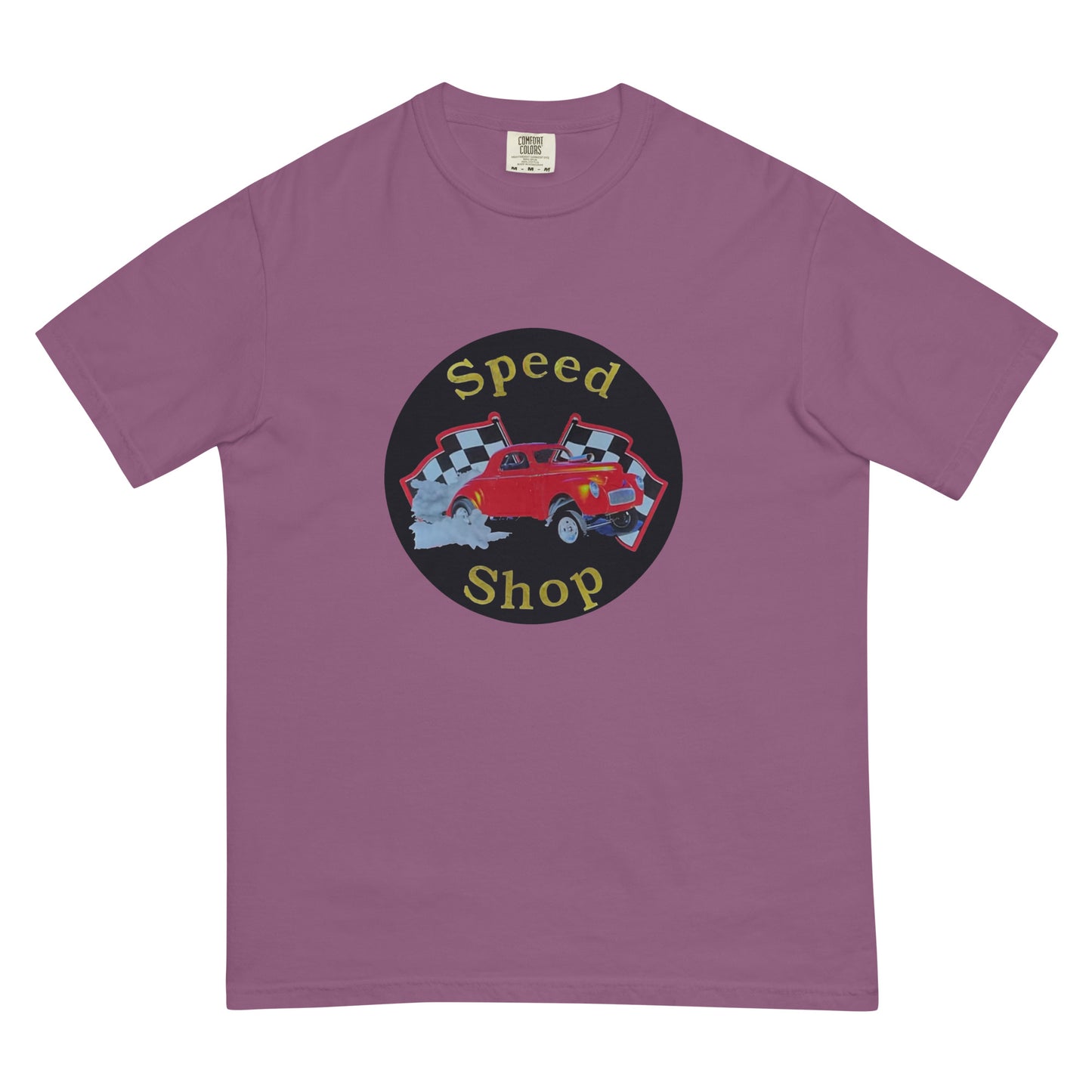 Retro Speed Shop Tin Style Unisex garment-dyed heavyweight t-shirt