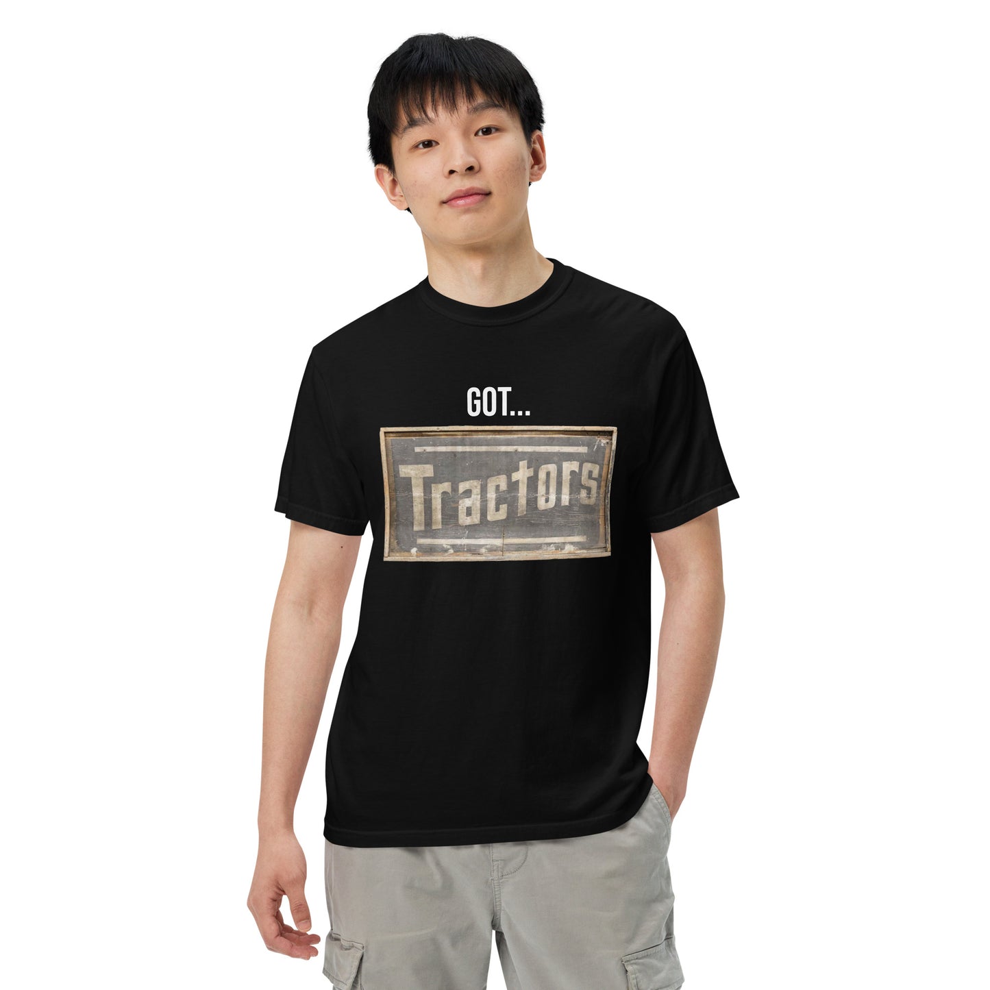 Got Tractors Wooden Style Unisex Heavyweight T-Shirt Design