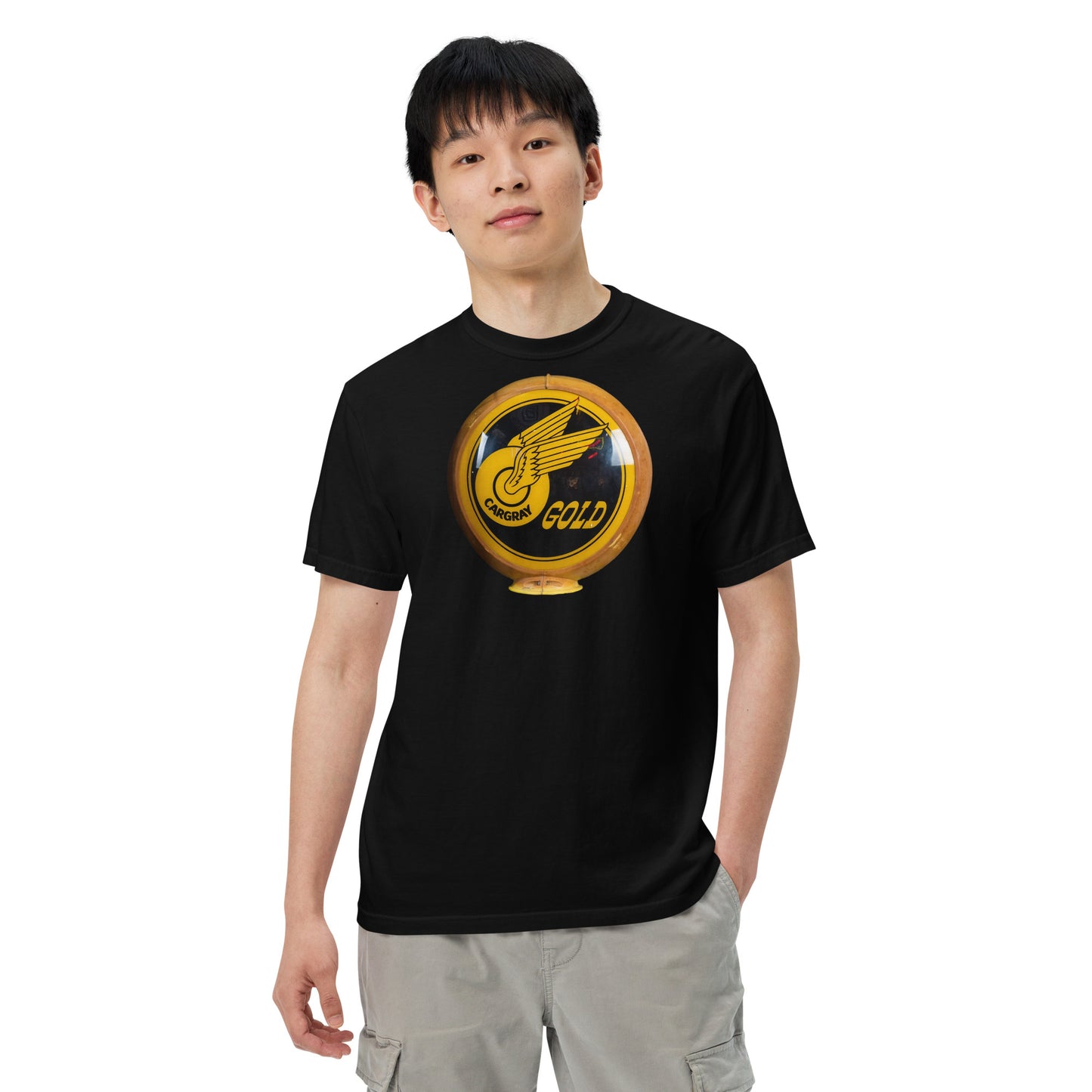 Calgary Gold Globe Design Unisex garment-dyed heavyweight t-shirt