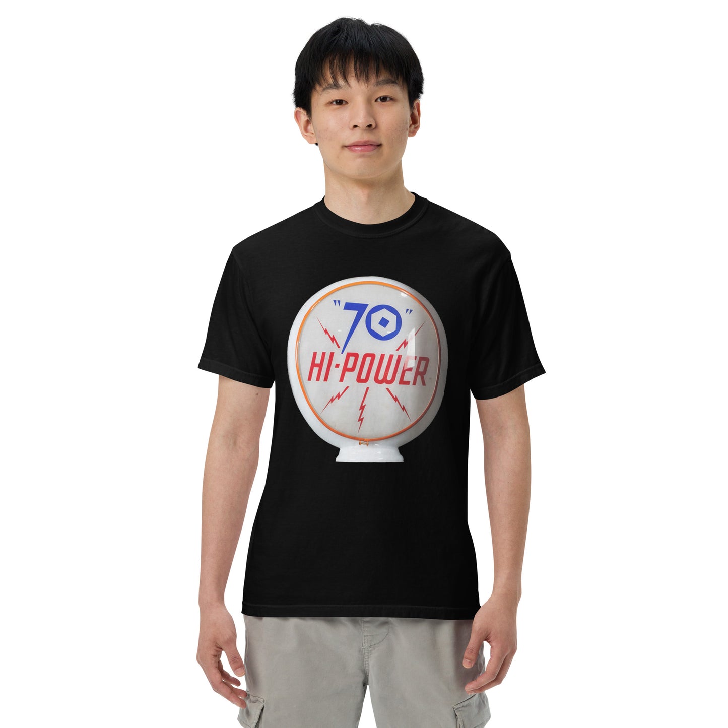 70 Hi Power Globe Design Unisex Heavyweight T-Shirt