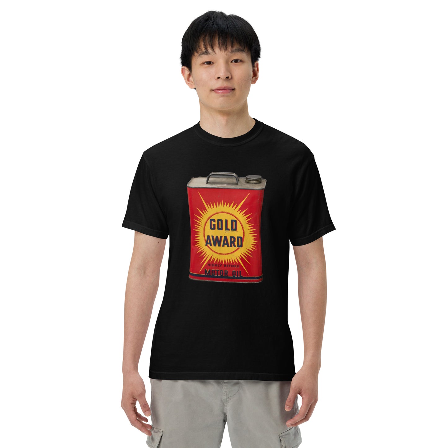 Retro Oil Can Design Unisex garment-dyed heavyweight t-shirt